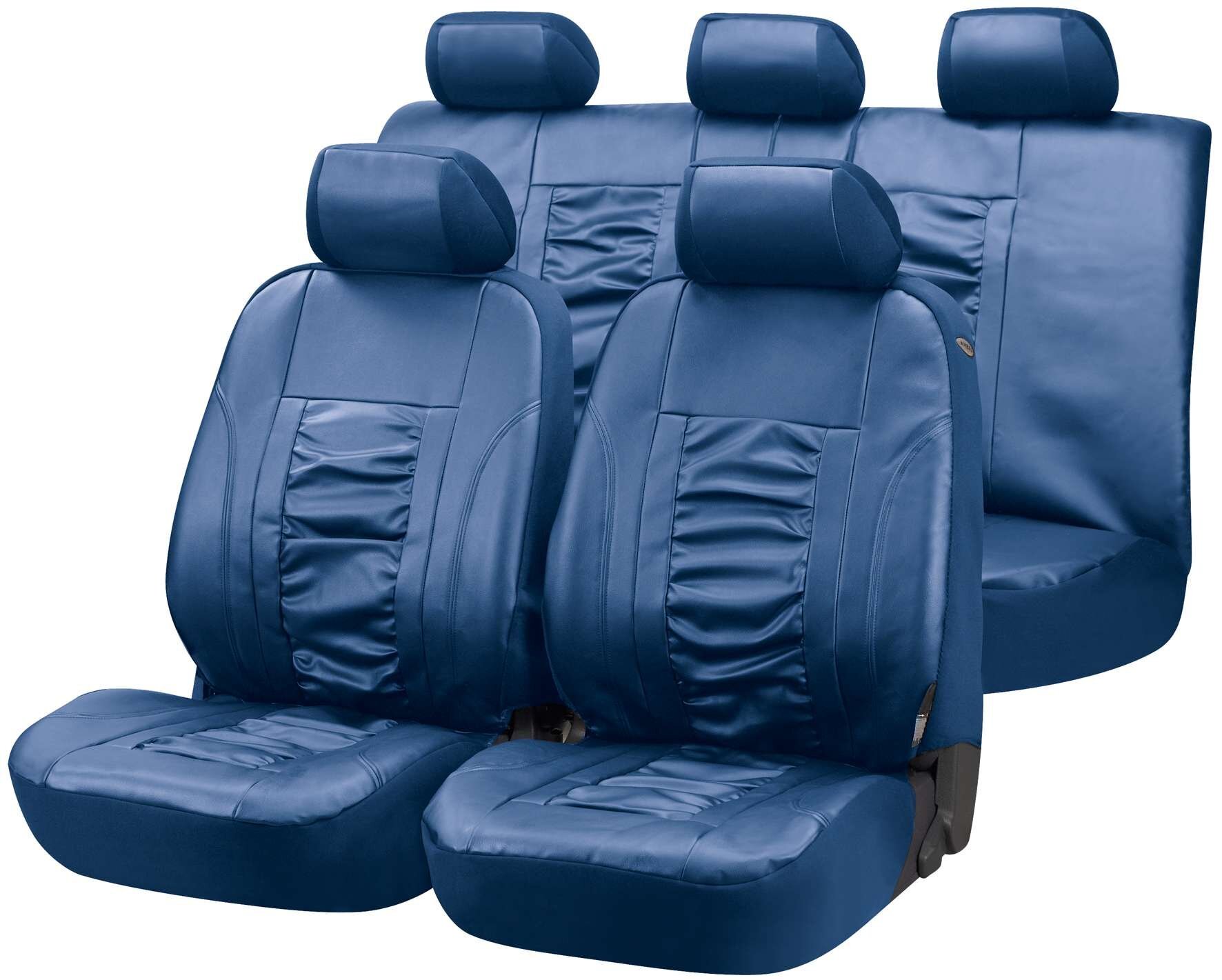 Housses de sièges Raphael bleu imitation cuir