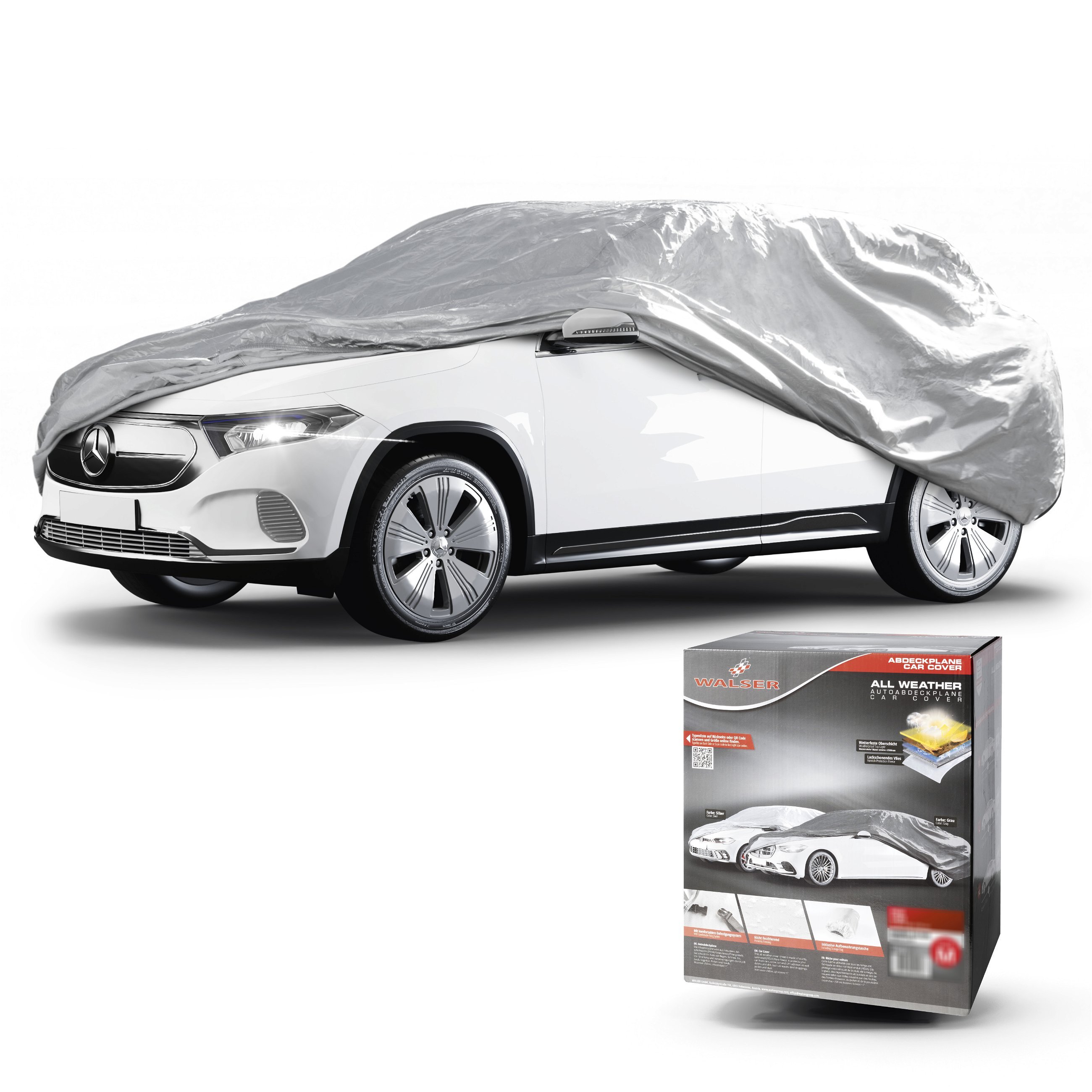 Dekzeil voor auto All Weather Basic, autozeil volledige garage SUV maat XL zilver
