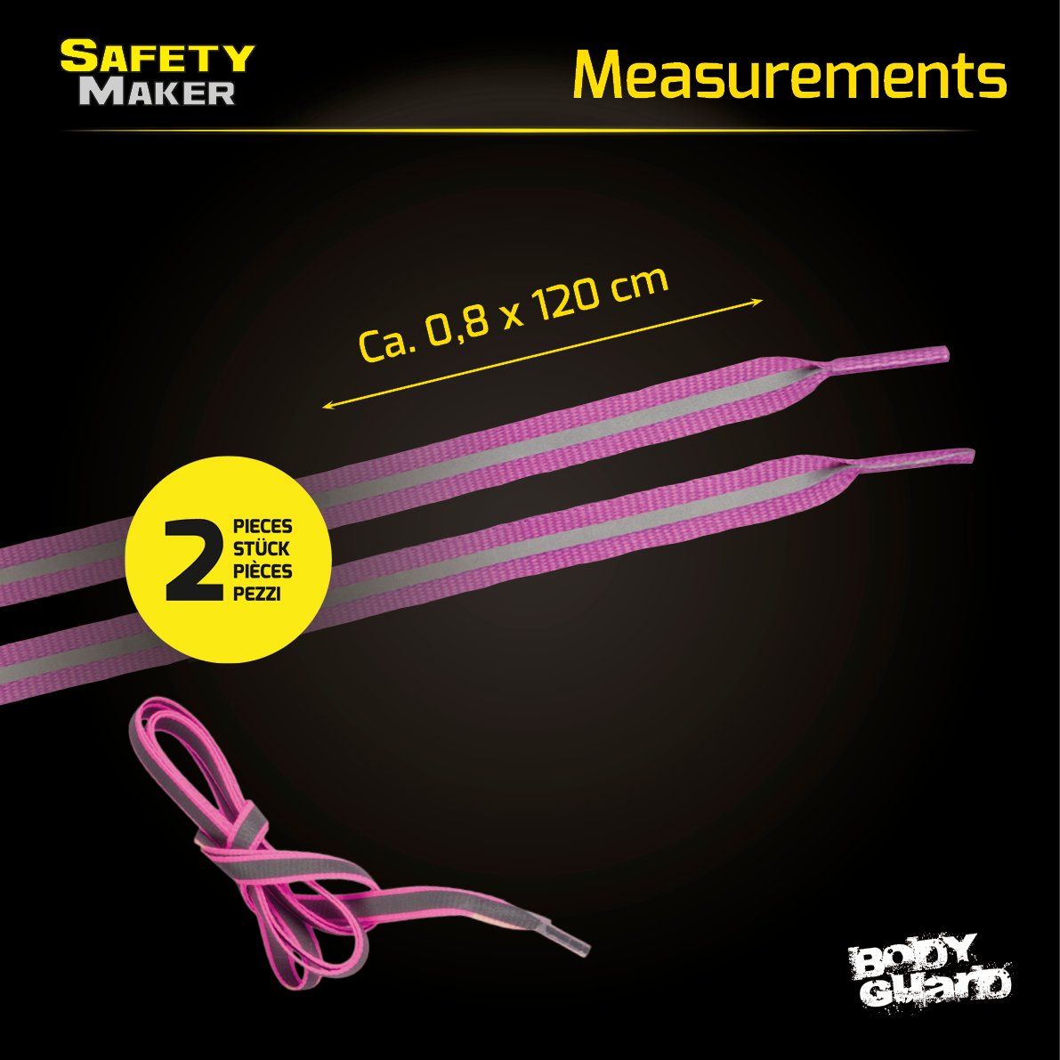 Reflective laces pink