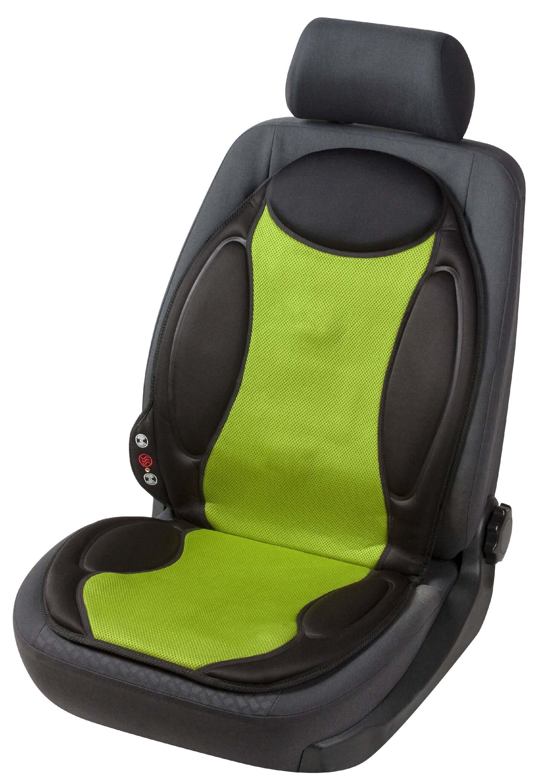 Coussin chauffant pour siège de voiture Lounge avec fonction de massage noir-vert