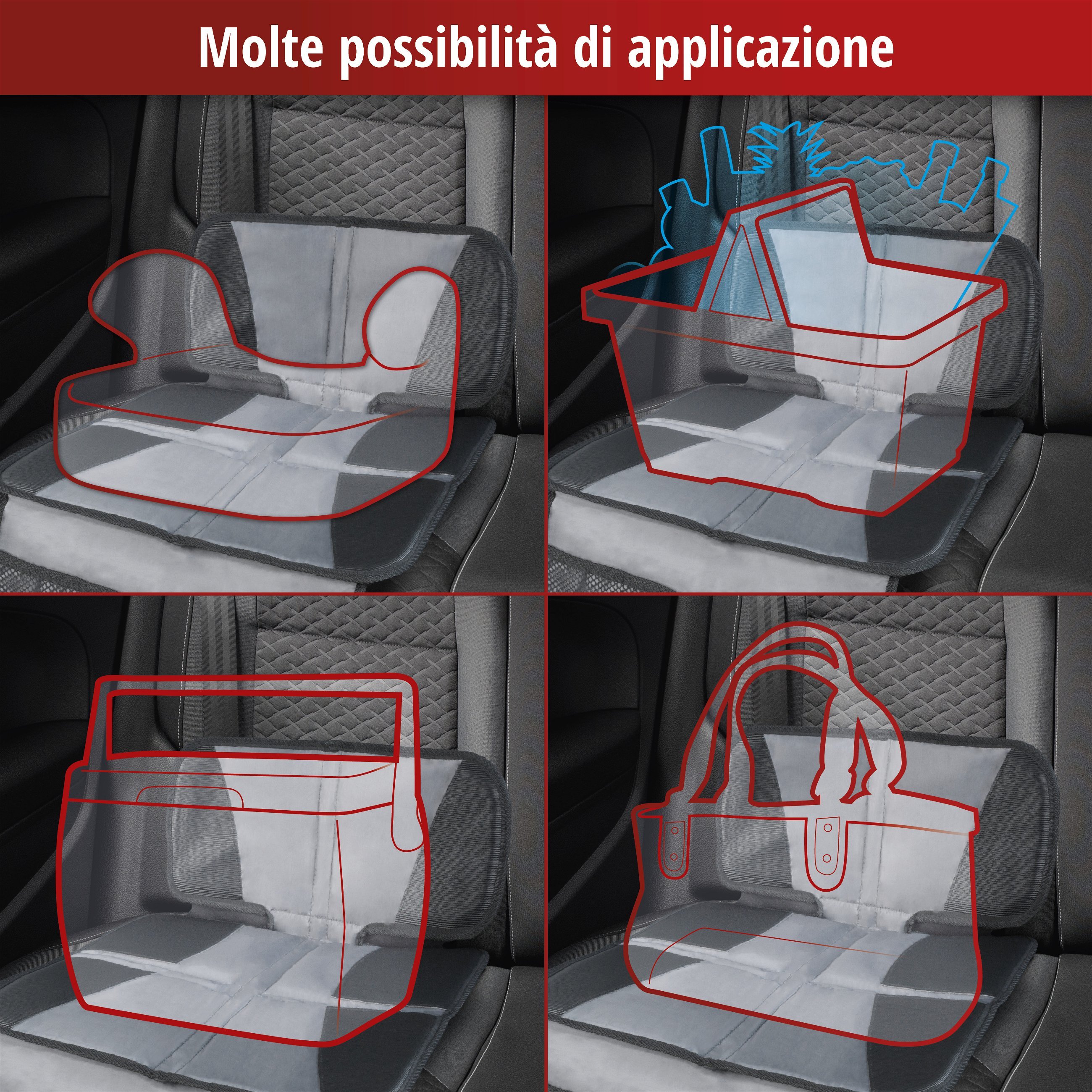 Cuscino per seggiolino Tidy Fred, cuscinetto protettivo per bambini grigio/nero