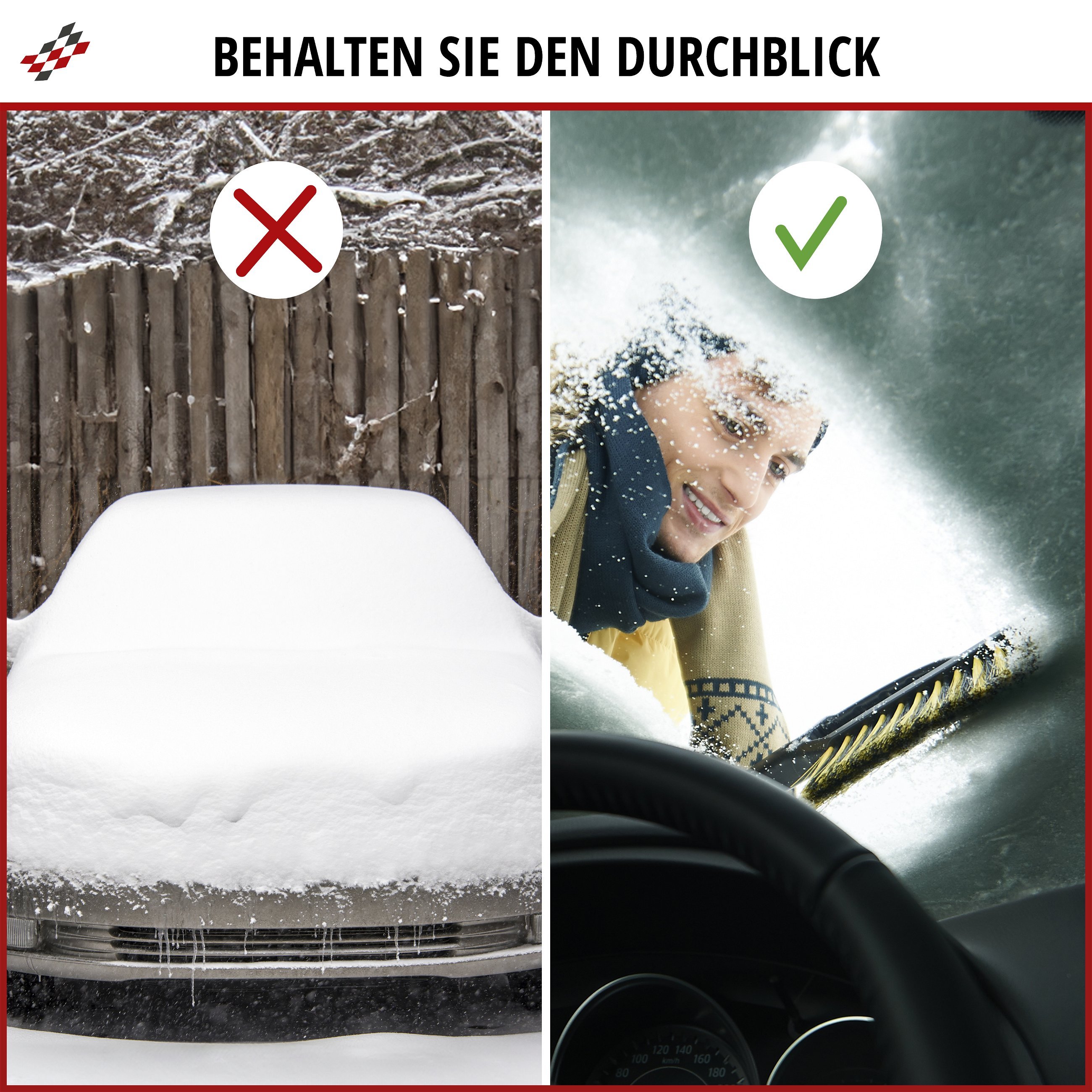 PRO PLUS Auto Winterset Schneebürste mit Eiskratzer und Gummiabzieher +  Sprühenteiser 500 ml : : Auto & Motorrad