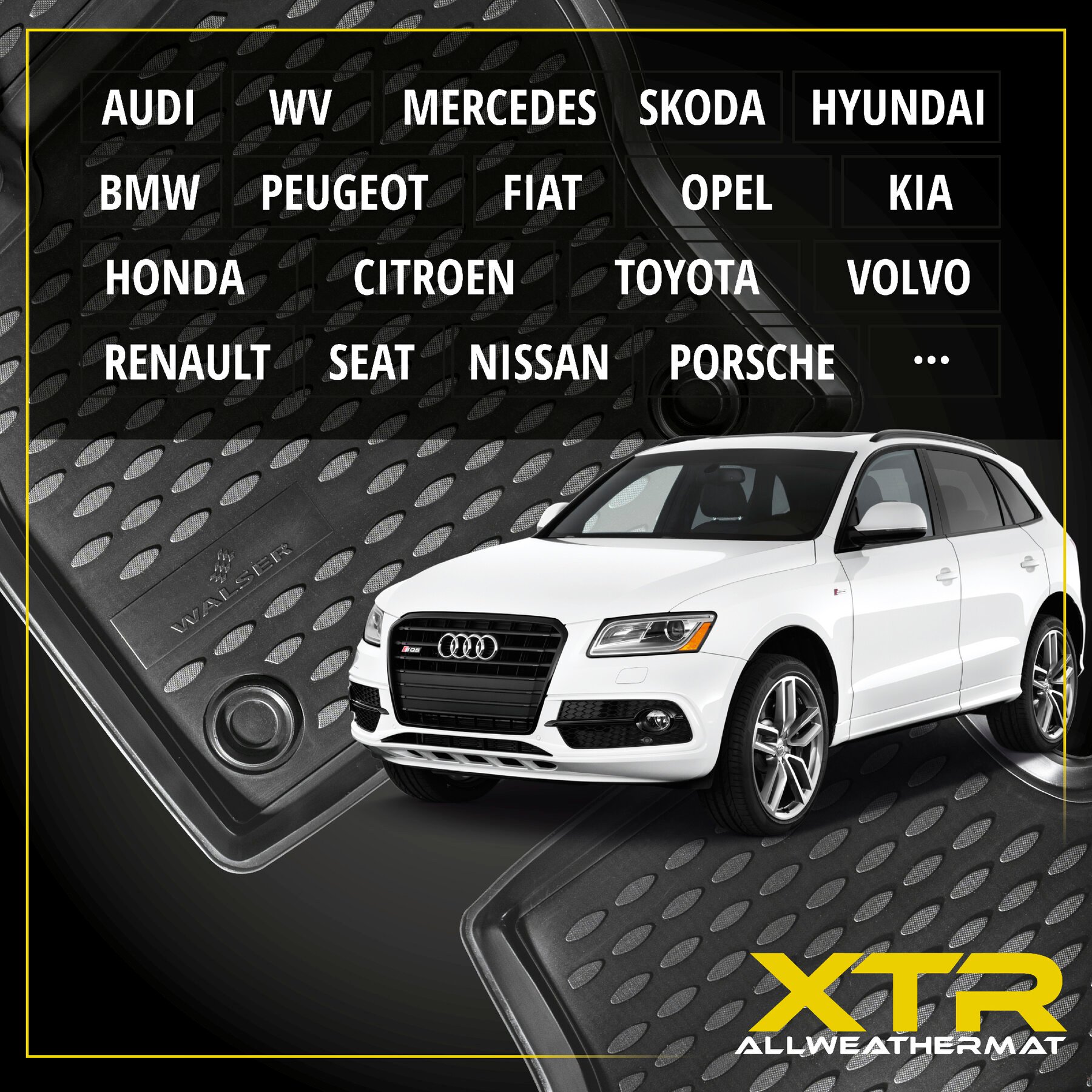 Tappetini in gomma per auto su misura XTR per Audi Q7 2015-Oggi