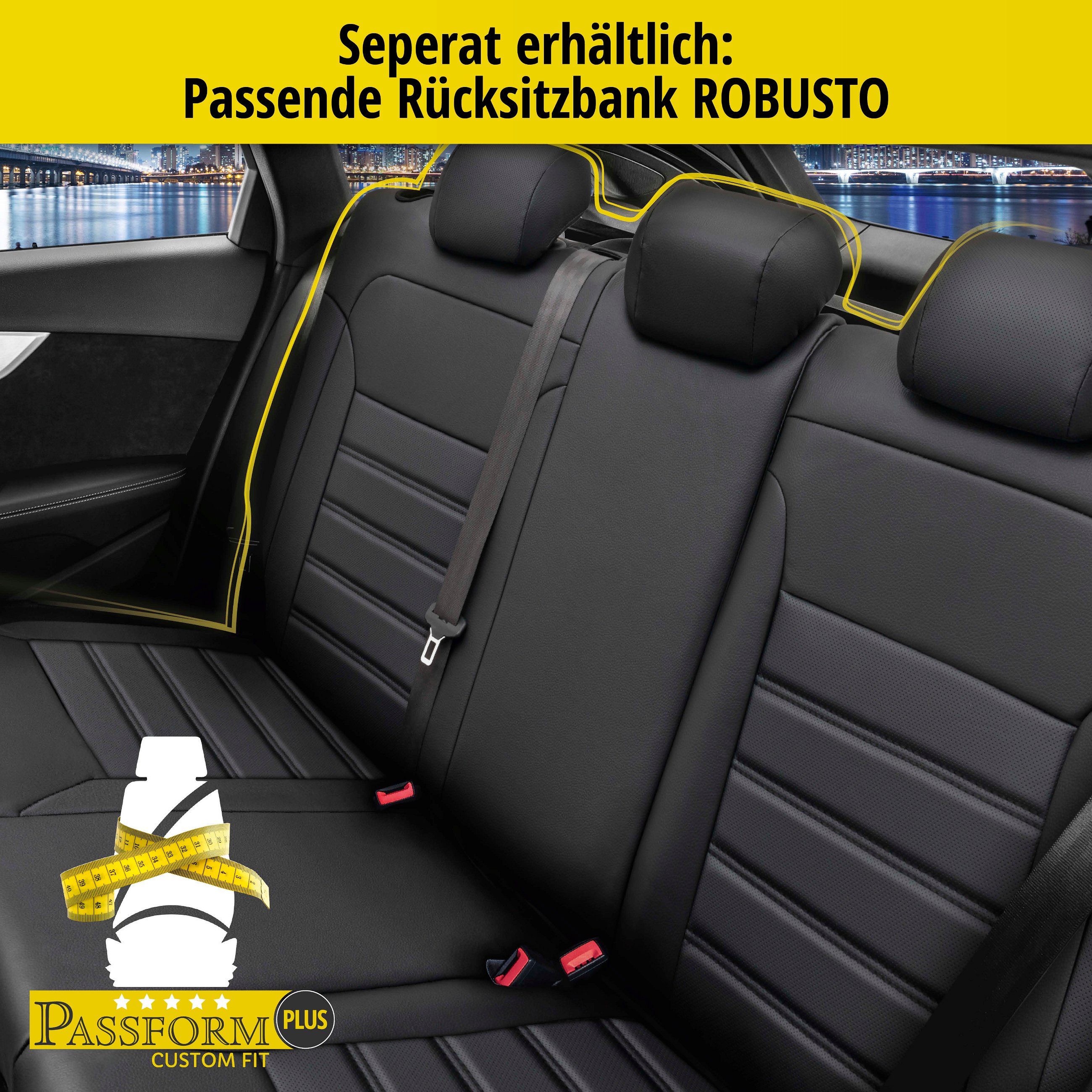 Passform Sitzbezug Robusto für VW Golf 6 Trendline 10/2008 - 12/2014, 2 Einzelsitzbezüge für Normalsitze