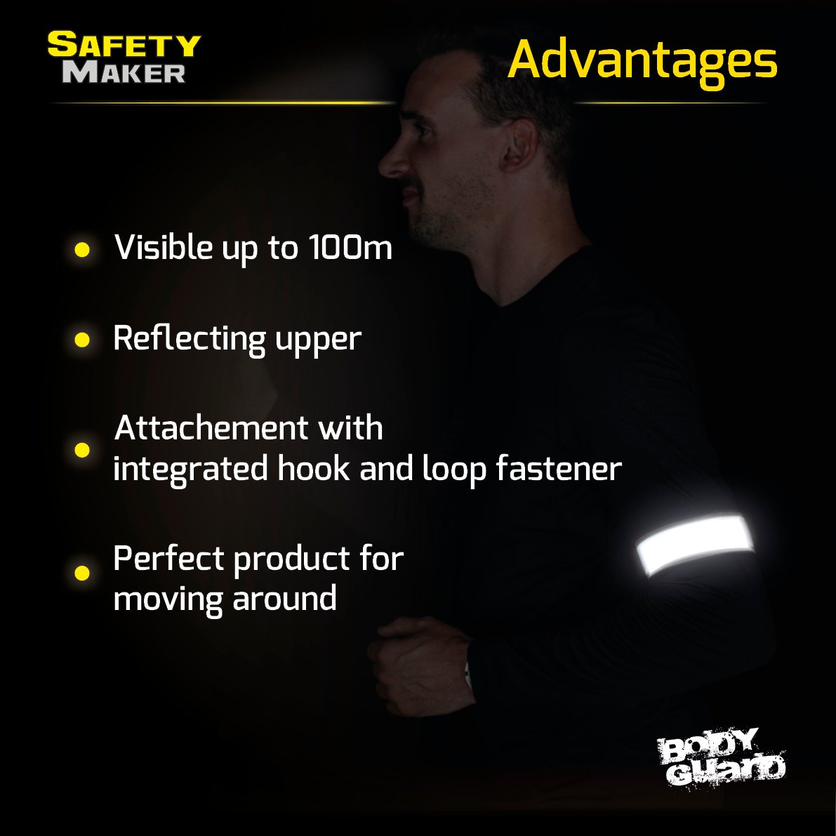 reflector band in silver / black - 1 pair