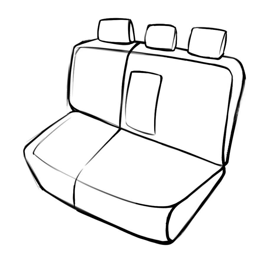 Housse de siège Robusto pour Mazda 3 (BM, BN) 07/2013-auj., 1 housse de siège arrière pour sièges normaux