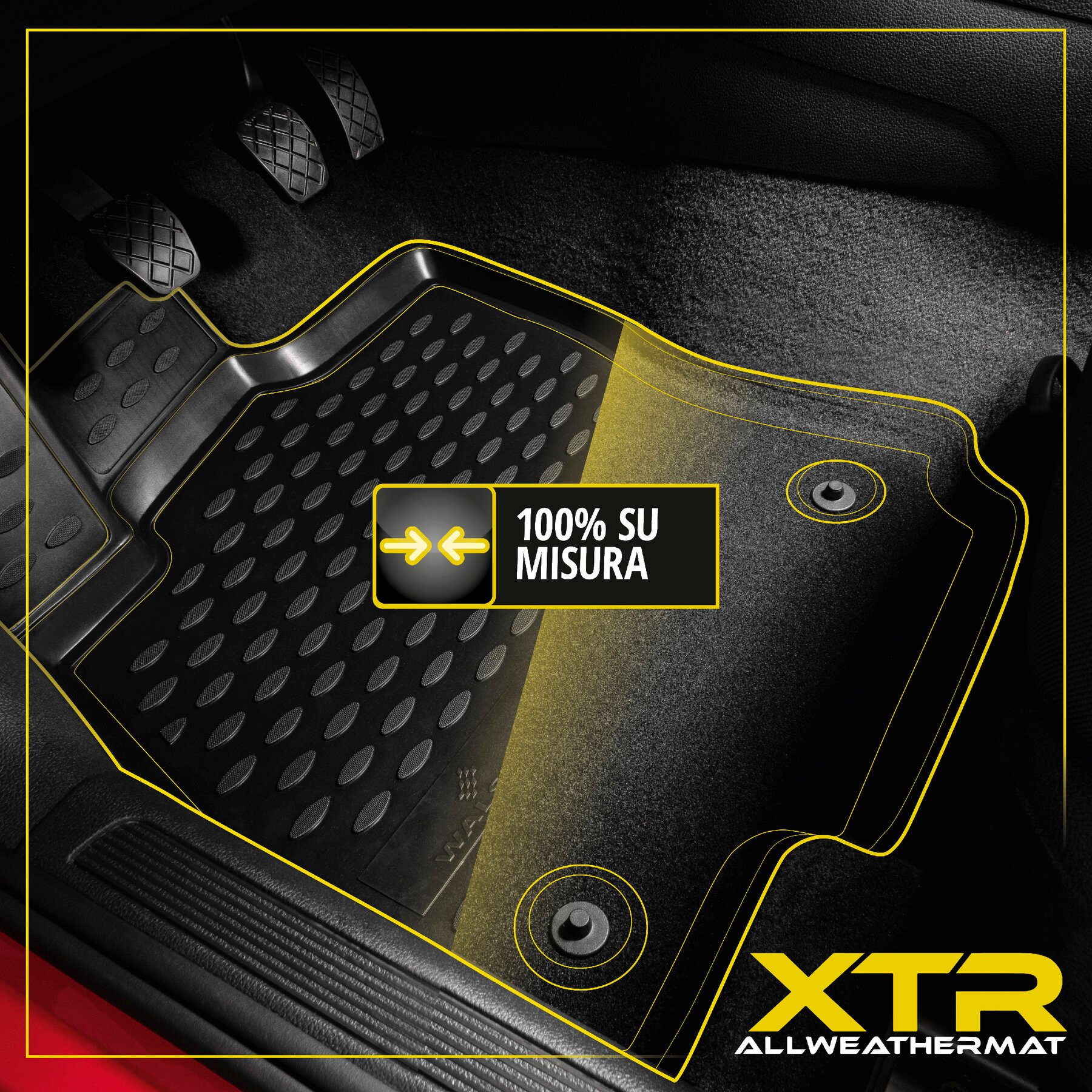 Tappetini in gomma per auto su misura XTR per Toyota Corolla sedan 2013 - 2019
