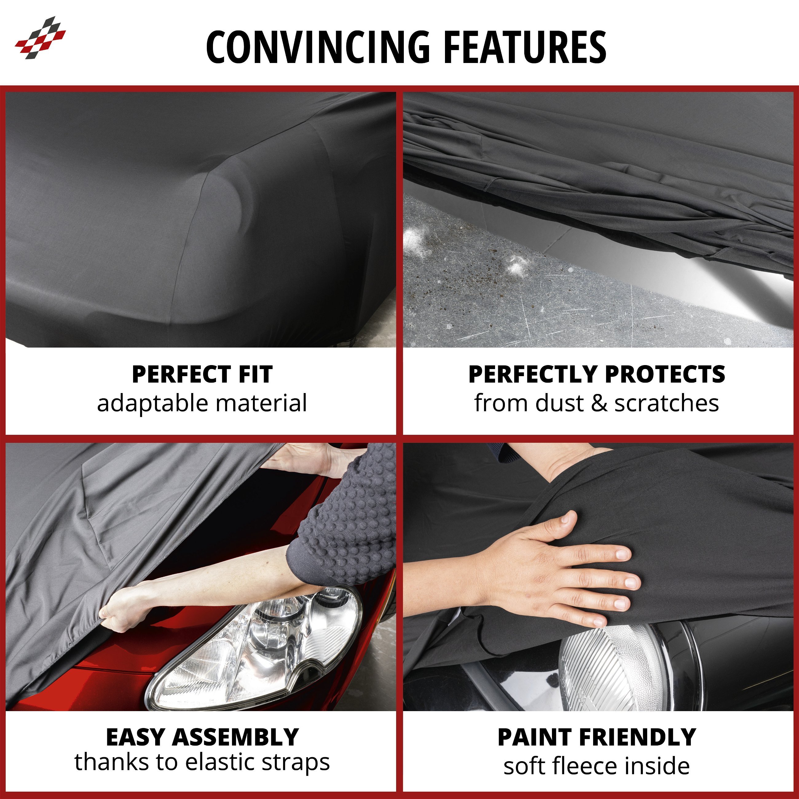 Car cover Indoor Stretch Plus size M black