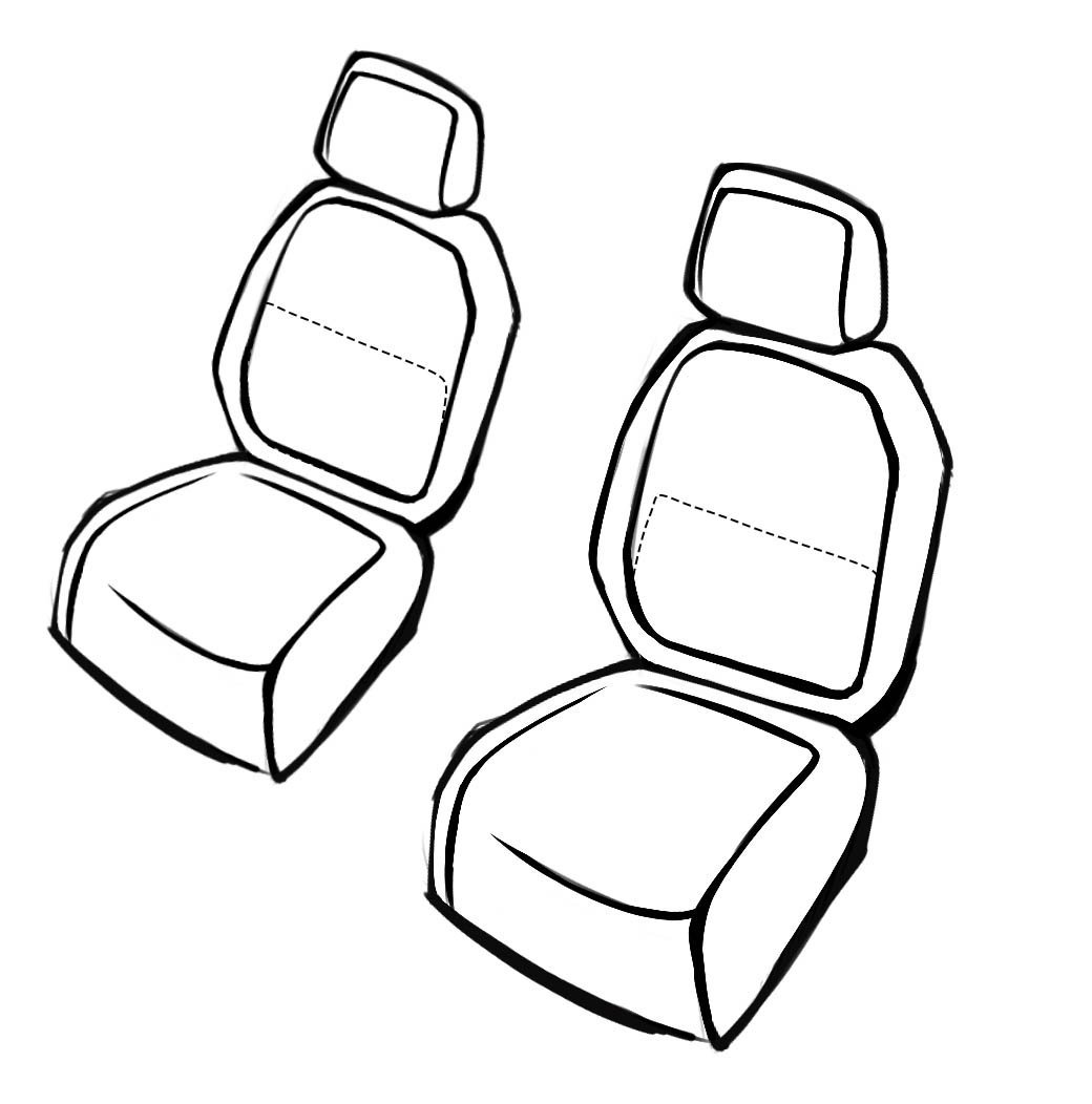 Housse de siège Bari pour Opel Astra J (P10) 09/2009-10/2015, 2 housses de siège pour sièges sport