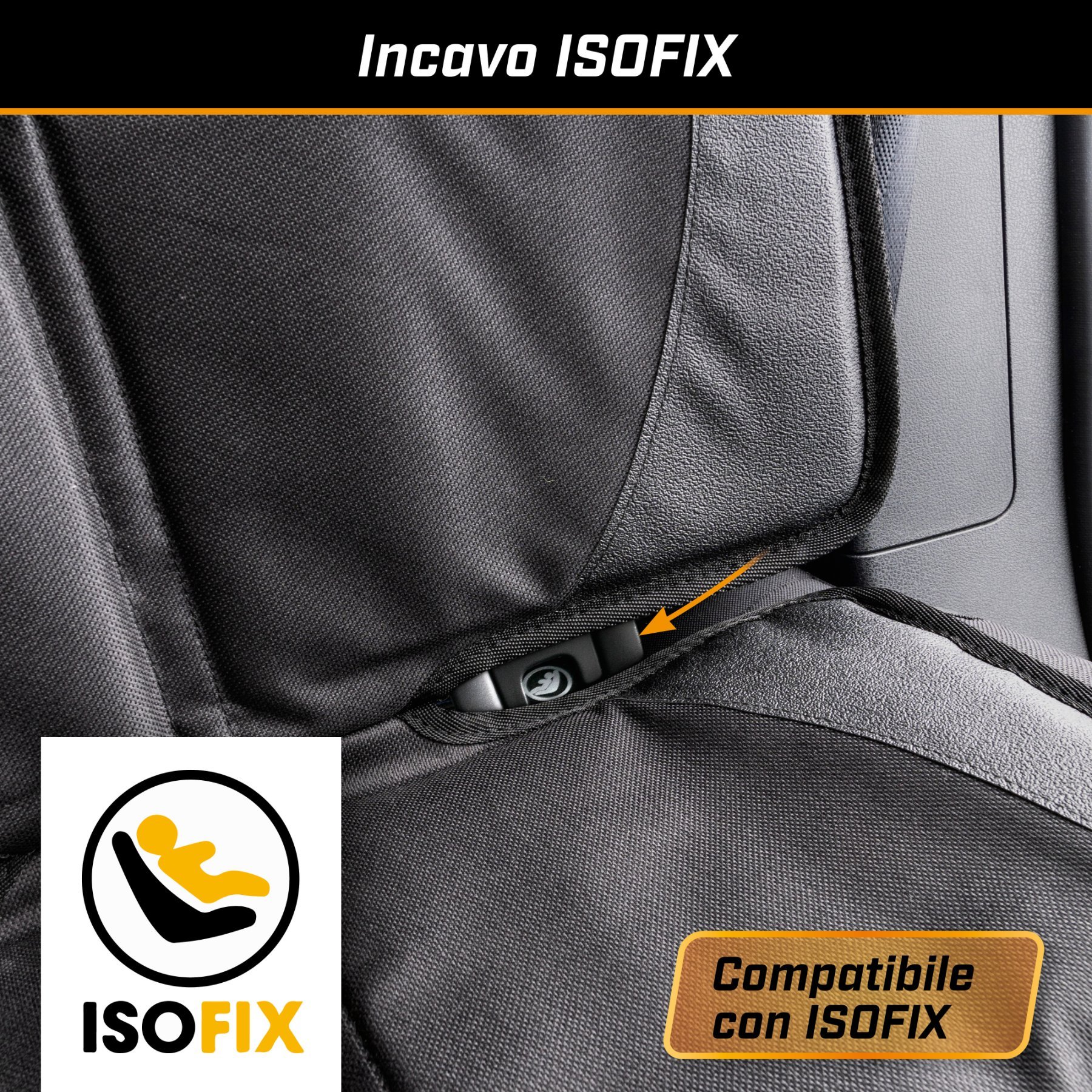 Cuscino per seggiolino Protect XL, cuscinetto protettivo per bambini nero