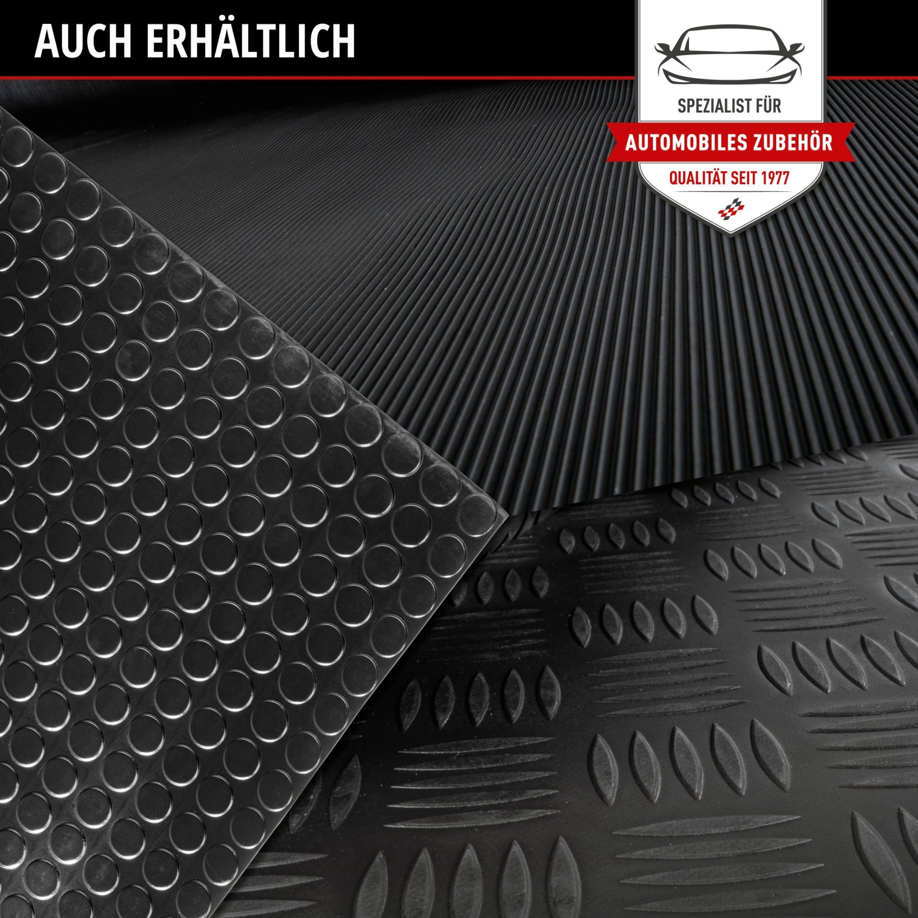 Auto-Teppich Cutty, zuschneidbare Meterware 150x100 cm schwarz