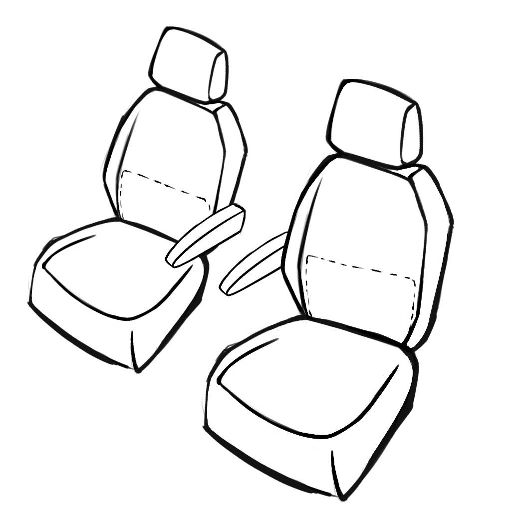 Passform Sitzbezug Aversa für Mercedes-Benz VITO Mixto W447 10/2014-Heute, 2 Einzelsitzbezüge für Normalsitze