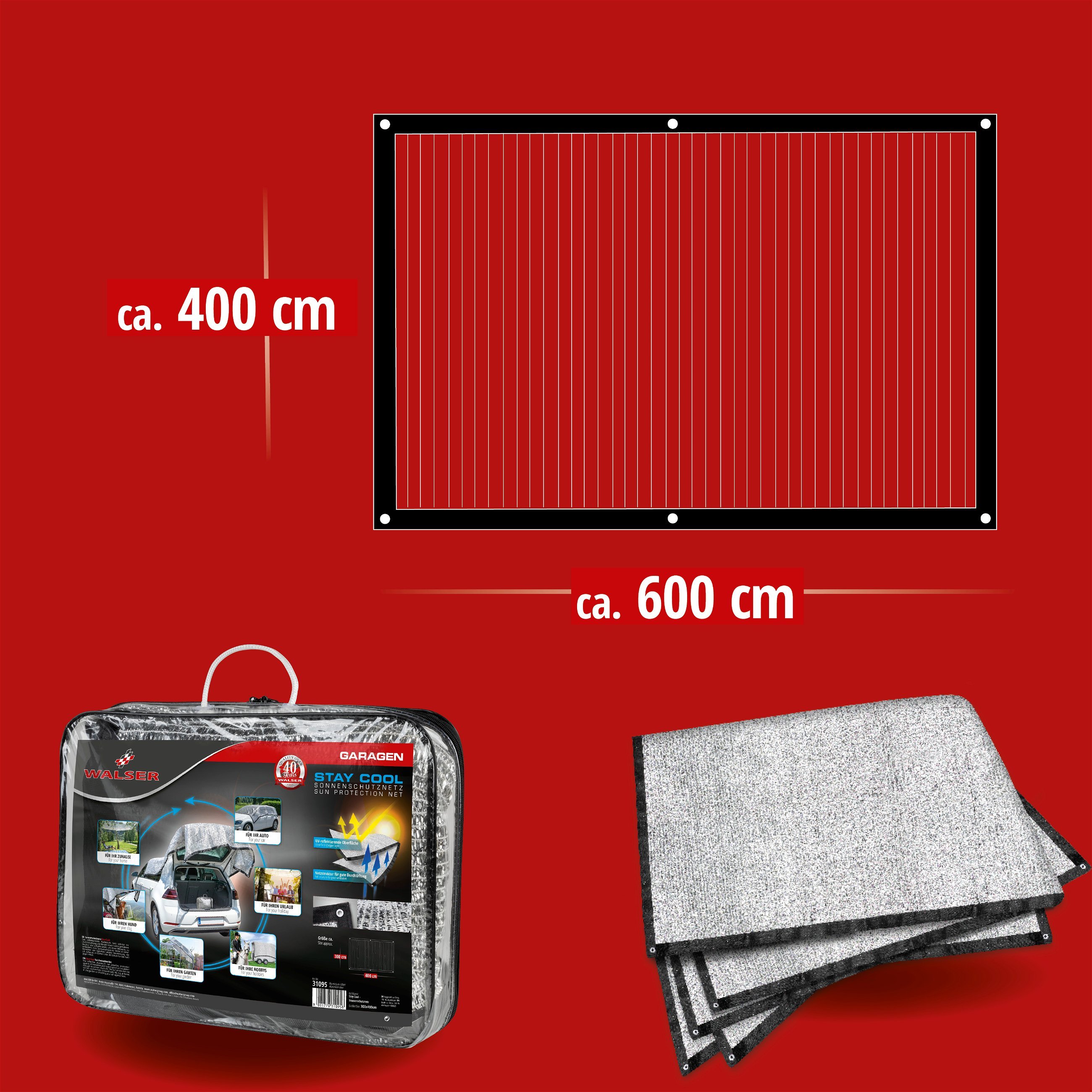 Stay Cool sunshade net silver aluminium 4x6m