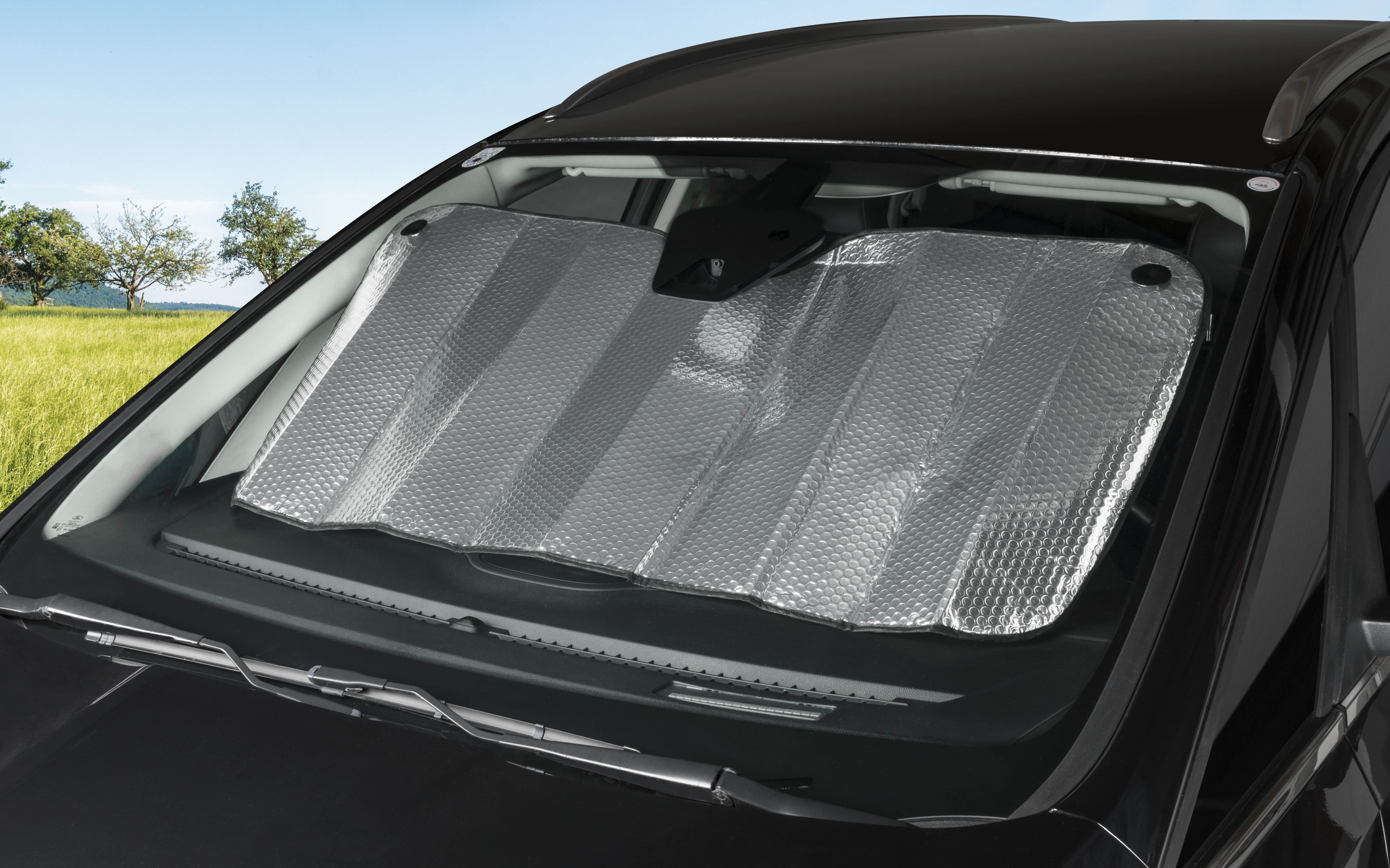 OK Cars AZ-SAA-047 Auto Sonnenschutz Frontscheibe Sonnenblende für die Windschutzscheibe Maße: 130x70cm Frontscheibenabdeckung mit Motiv Glas 