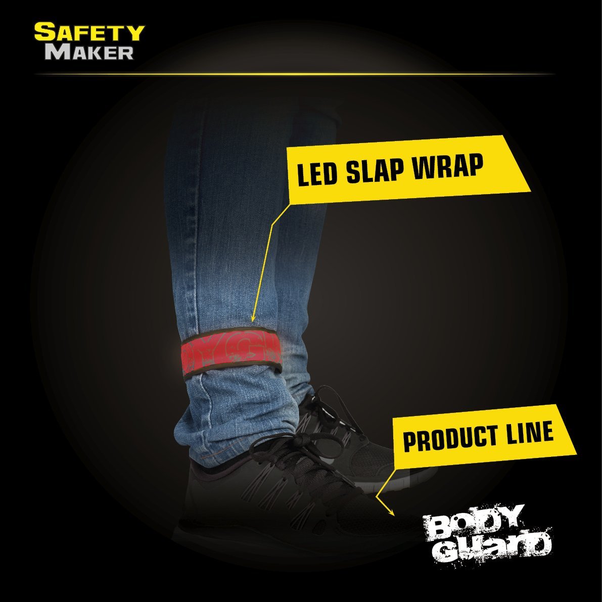 LED clack band, glowing slap wrap red