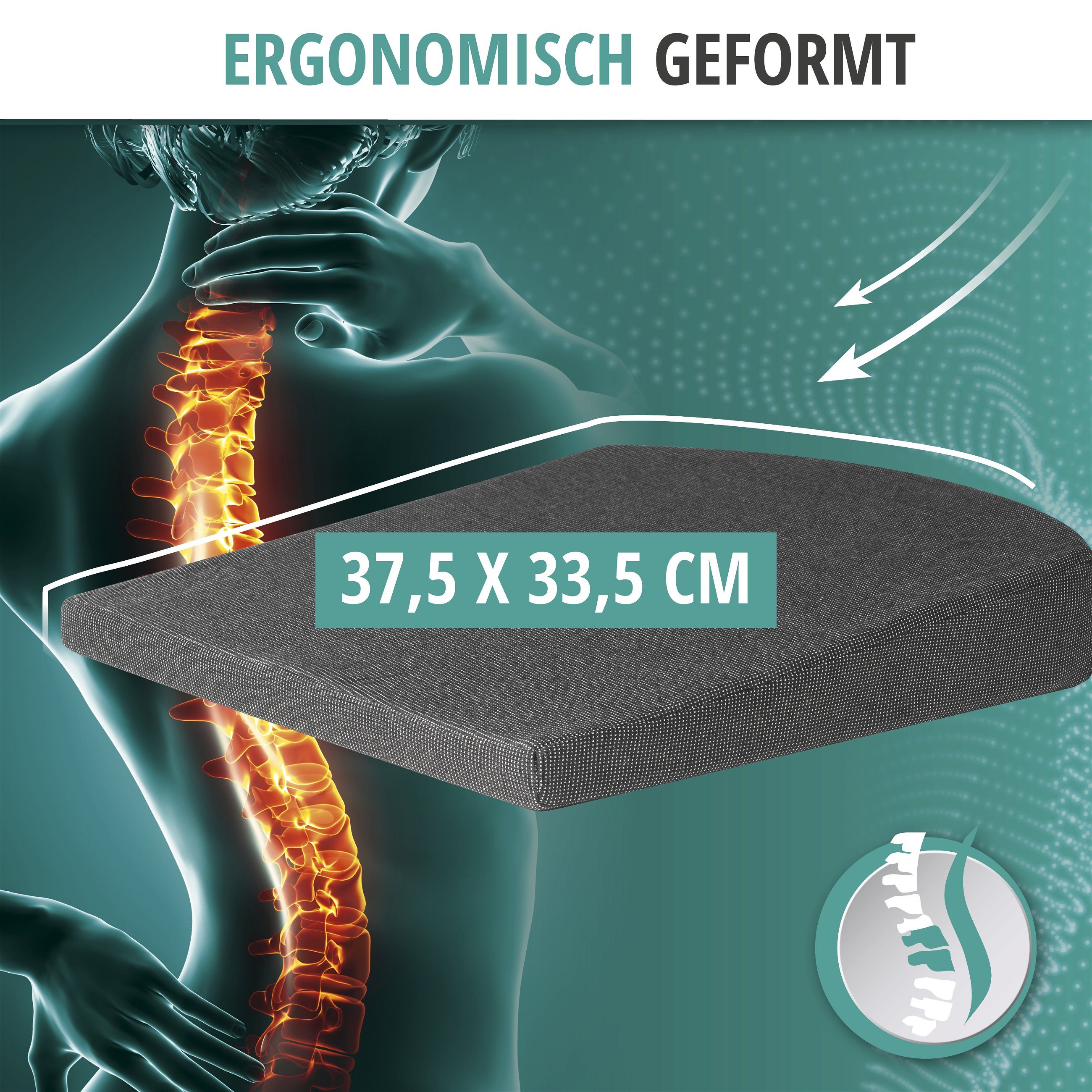 QUTOOL Autositzkissen,keilkissen Auto,Ergonomisches Sitzkissen für Aut –