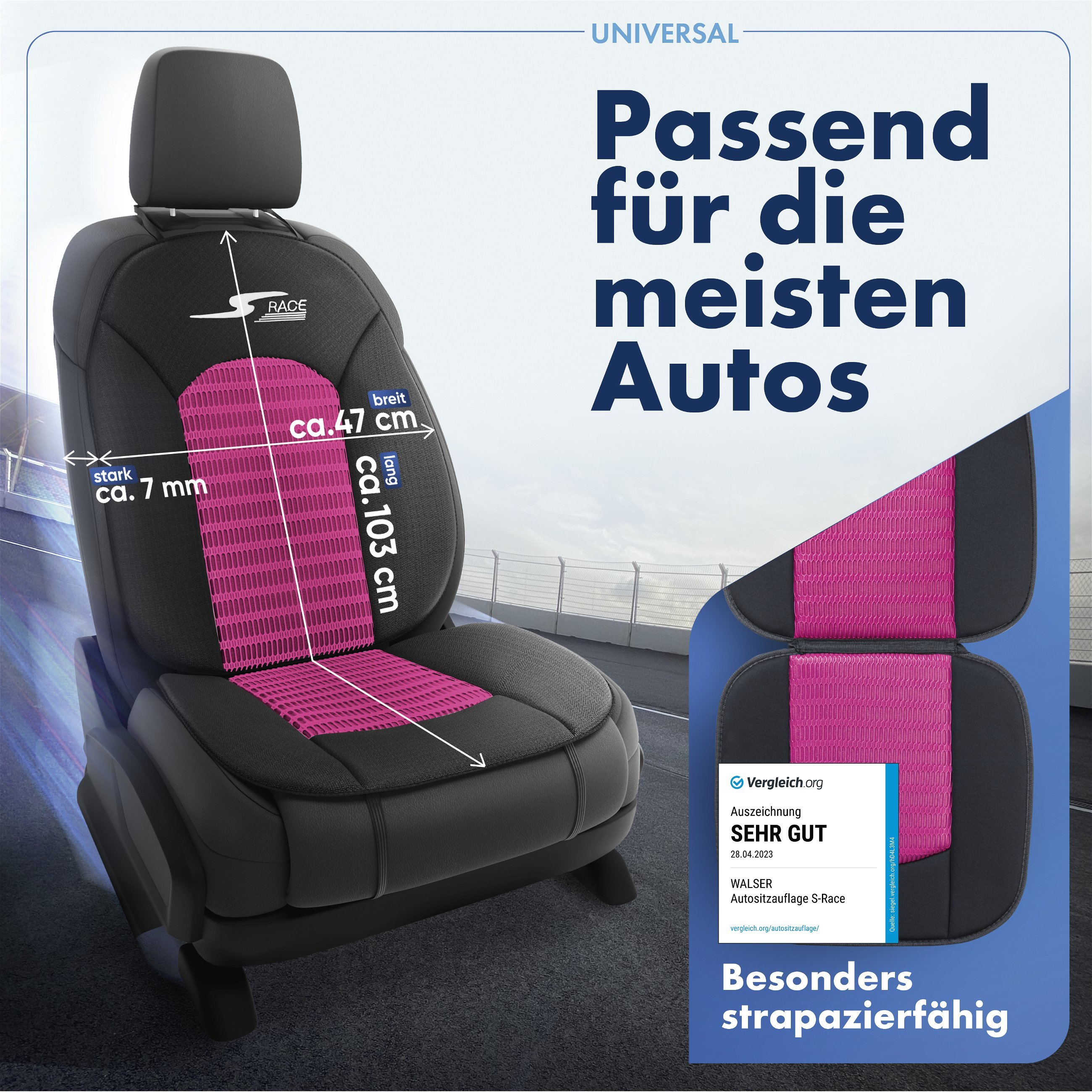 PKW Sitzauflage S-Race, Auto-Sitzaufleger pink