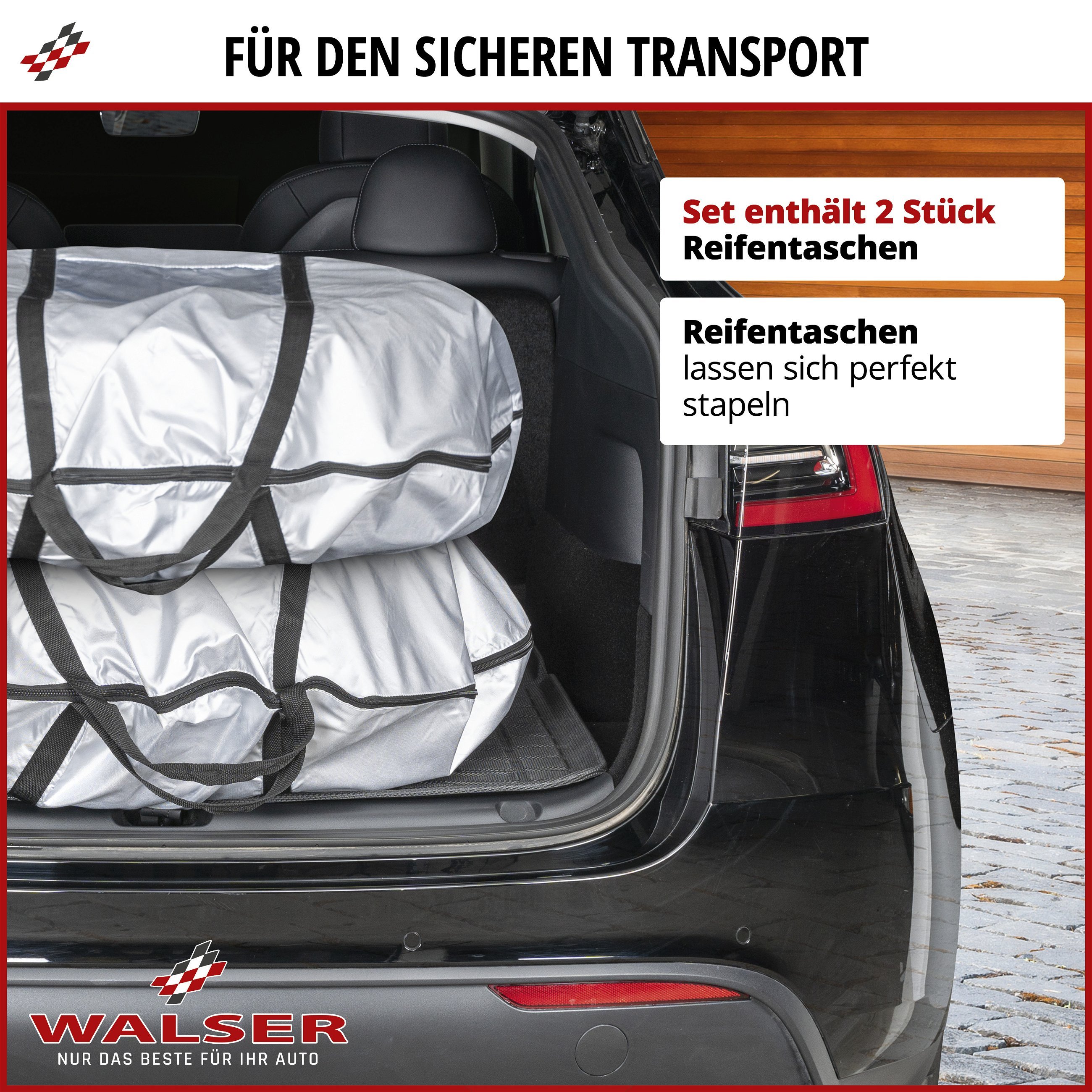 Reifen-Aufbewahrungstasche 2er Set Größe L, robuste und wasserdichte Reifenschutzhülle, Reifensack mit Reißverschluss 17-18 Zoll