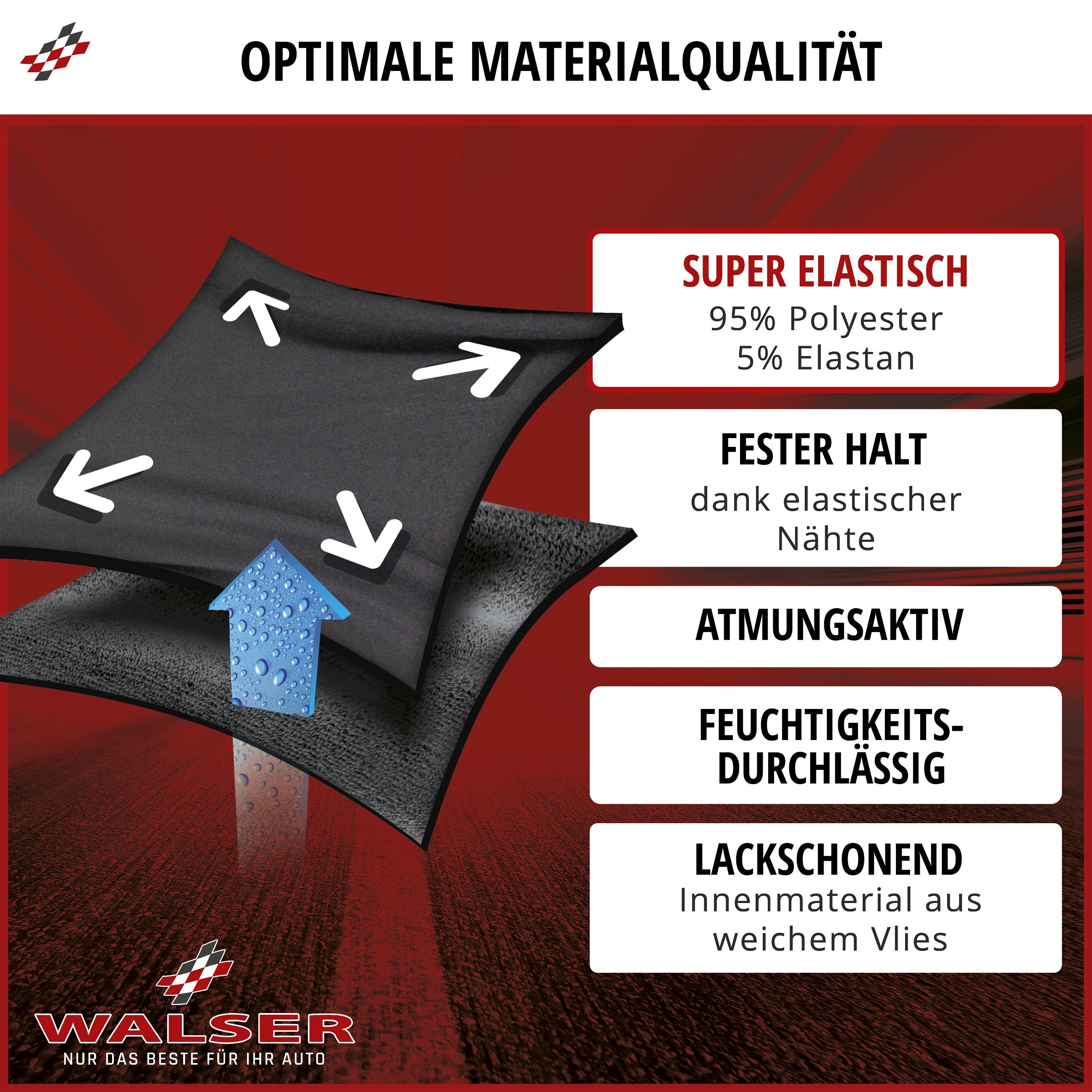 Auto-abdeck-Plane elastisch Abdeckung soft hochwertig rot Größe L bis 5,10  Meter