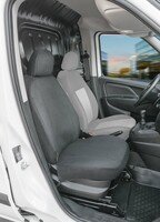 Autostoelhoes Transporter Fit van stof antraciet geschikt voor Fiat Doblo (263), Enkele zetel Passagier