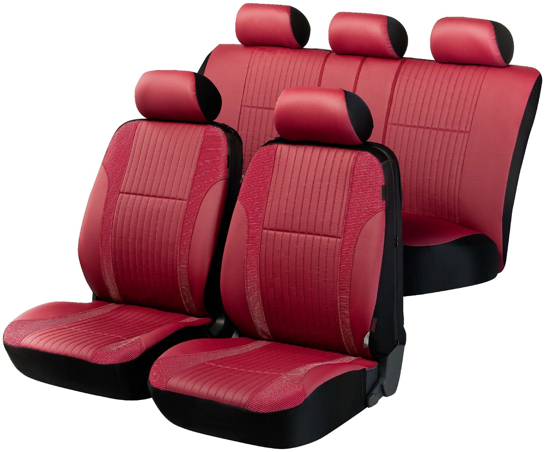 Auto stoelbeschermer Medway met Zipper ZIPP-IT Deluxe Autostoelhoes, set, 2 stoelbeschermer voor voorstoel, 1 stoelbeschermer voor achterbank rood