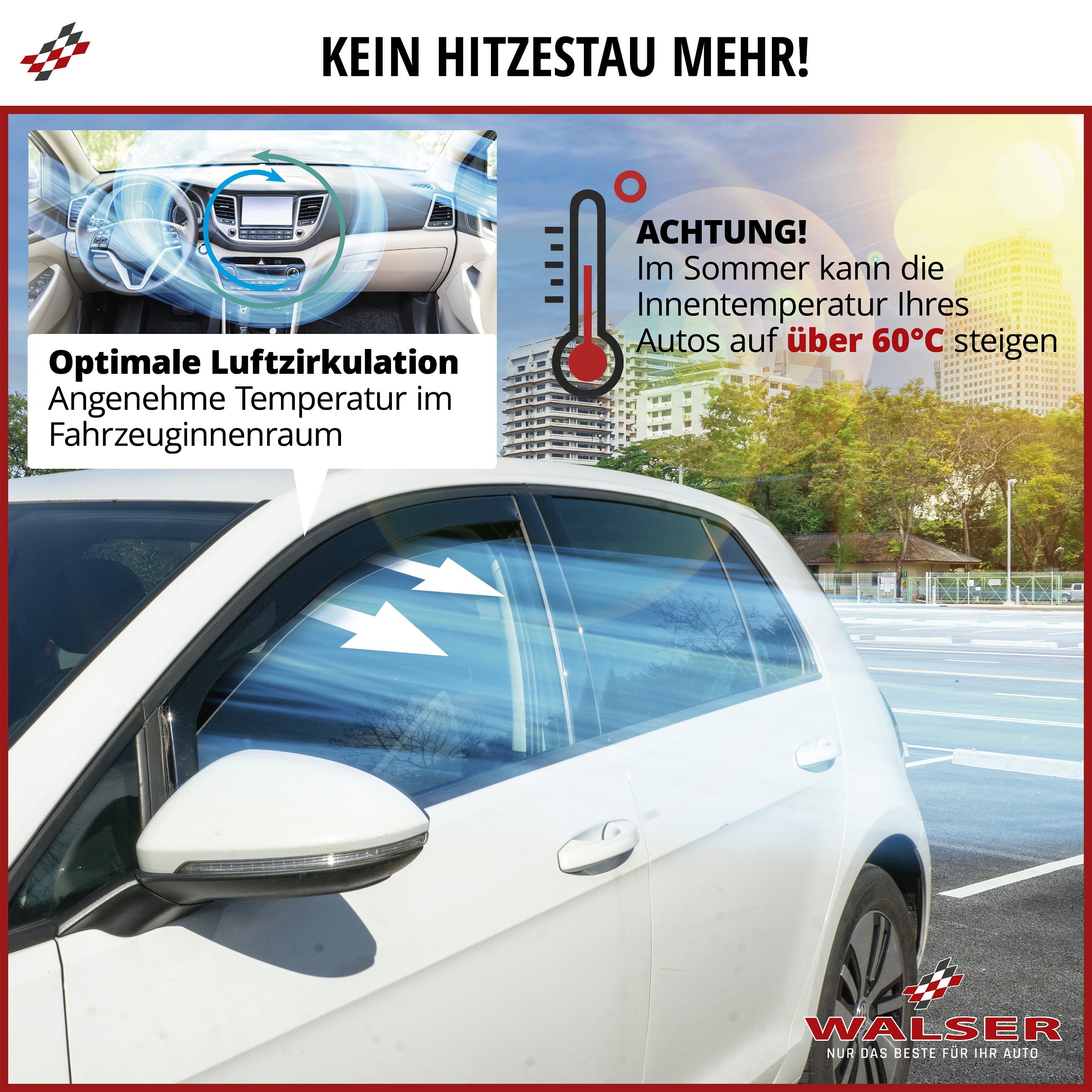 Windabweiser für Skoda Octavia III 11/2012-03/2021, Octavia III Combi 11/2012-10/2020, Passform Windabweiser Set für Fahrer- und Beifahrerseite, 2 Stück