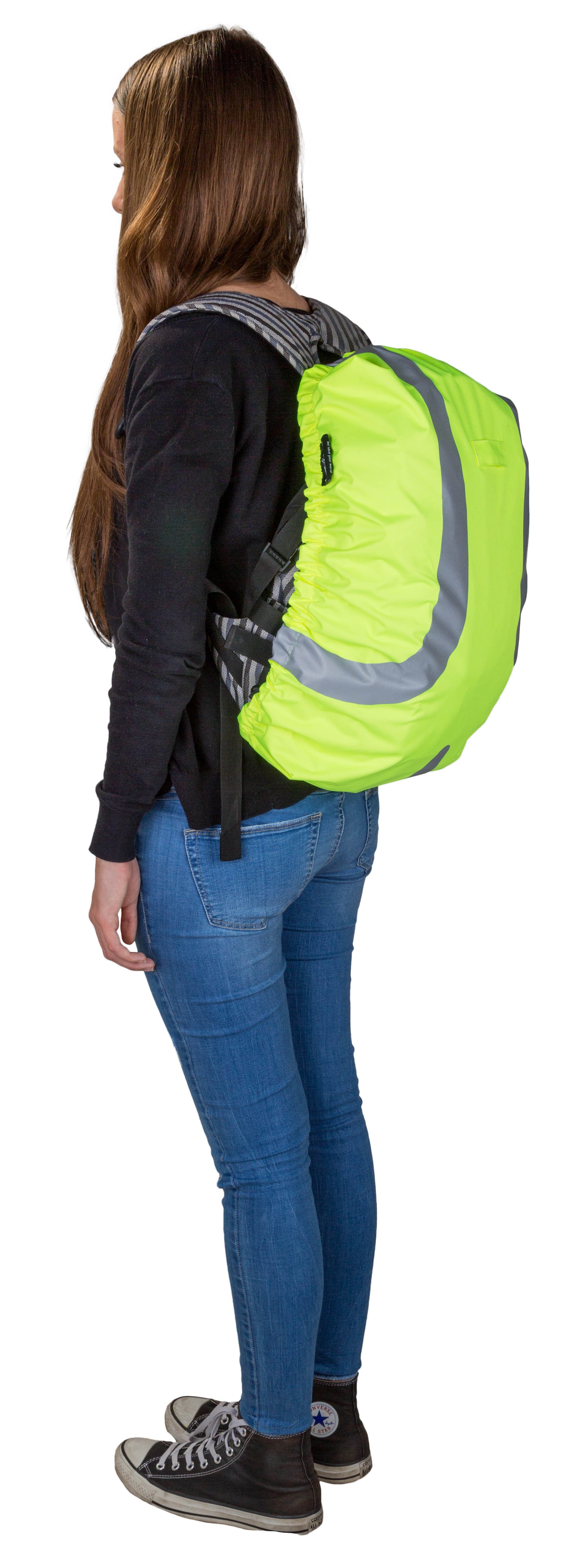 Reflective backpack cover water resistant yellow 45L