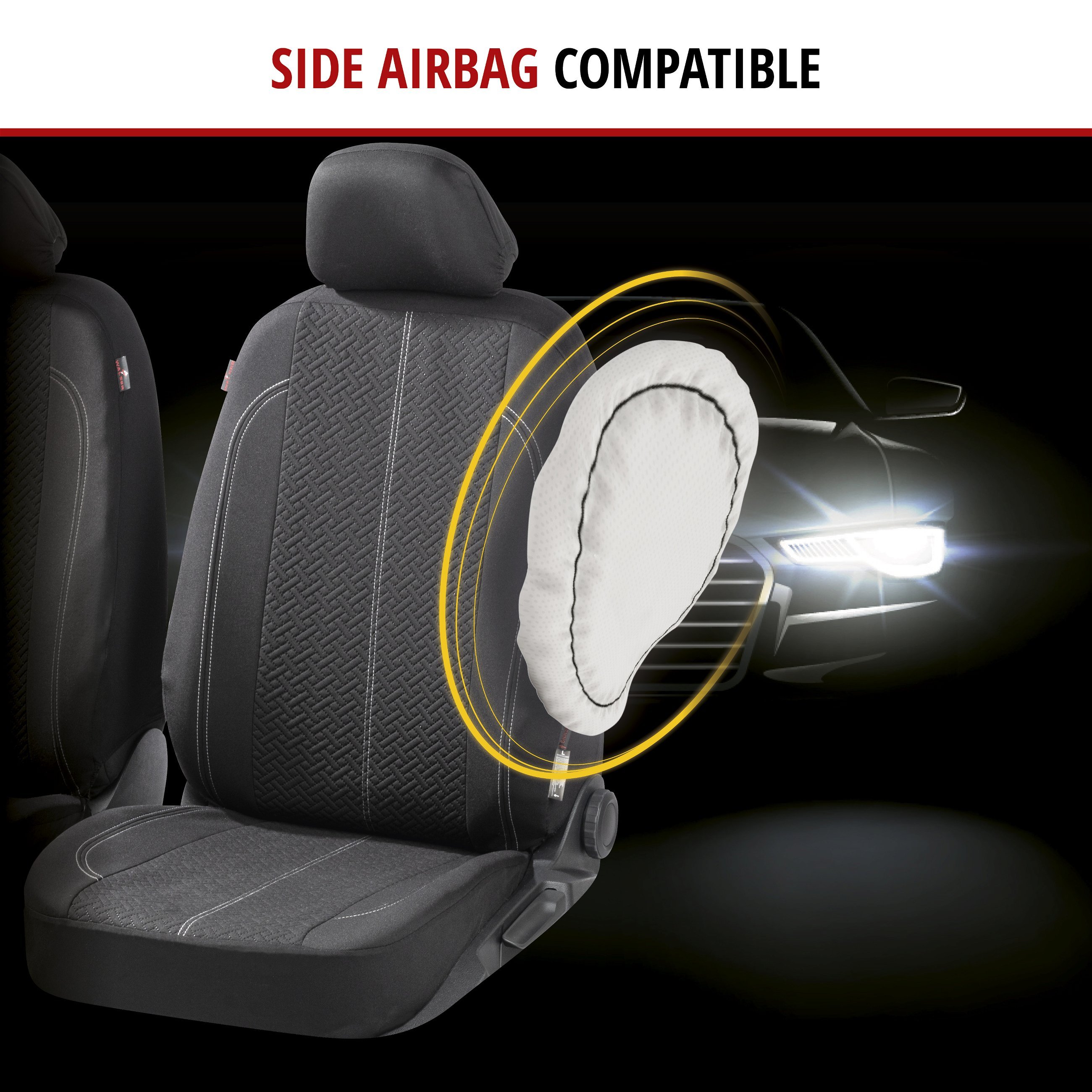 ZIPP IT Car seat covers Tratto complete set with zip-system black