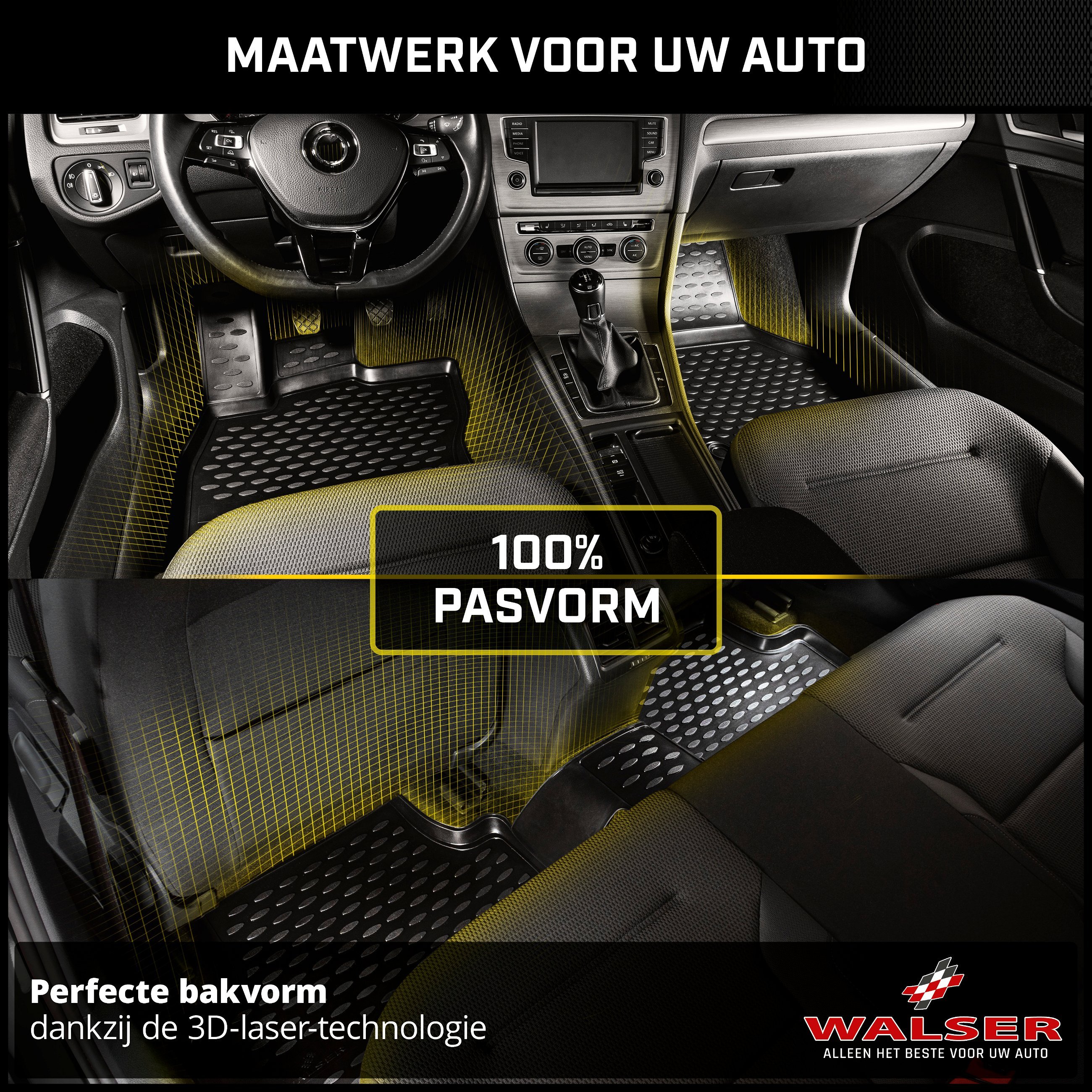 Rubberen Voetmatten XTR geschikt voor VW Passat B8/B8 Variant 08/2014-Vandaag, Passat Alltrack B8 Variant 05/2015-Vandaag