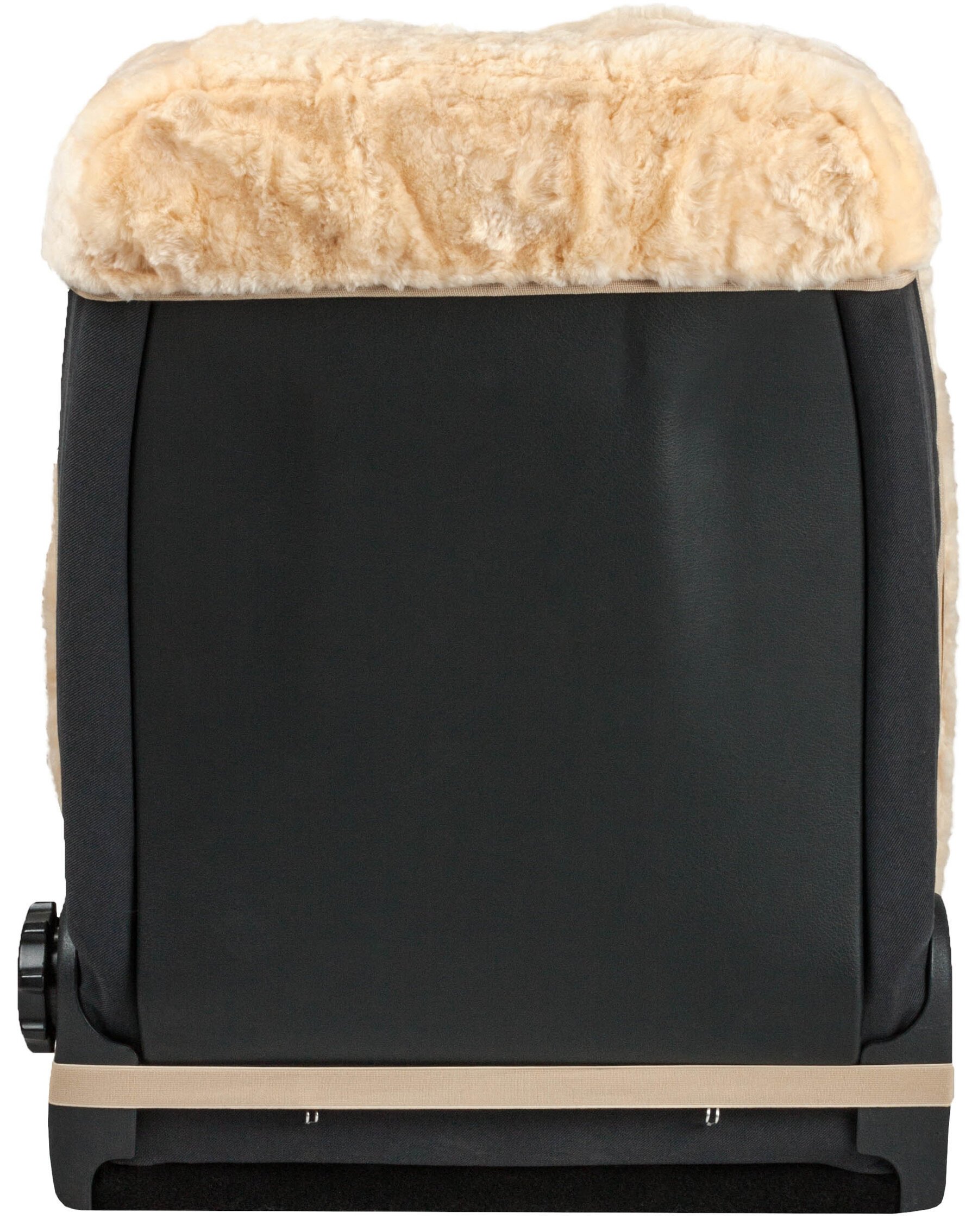 Coprisedili per auto Shauna in pelliccia di agnello con pelo da 20 mm di spessore - 2 pezzi beige con sistema ZIPP IT
