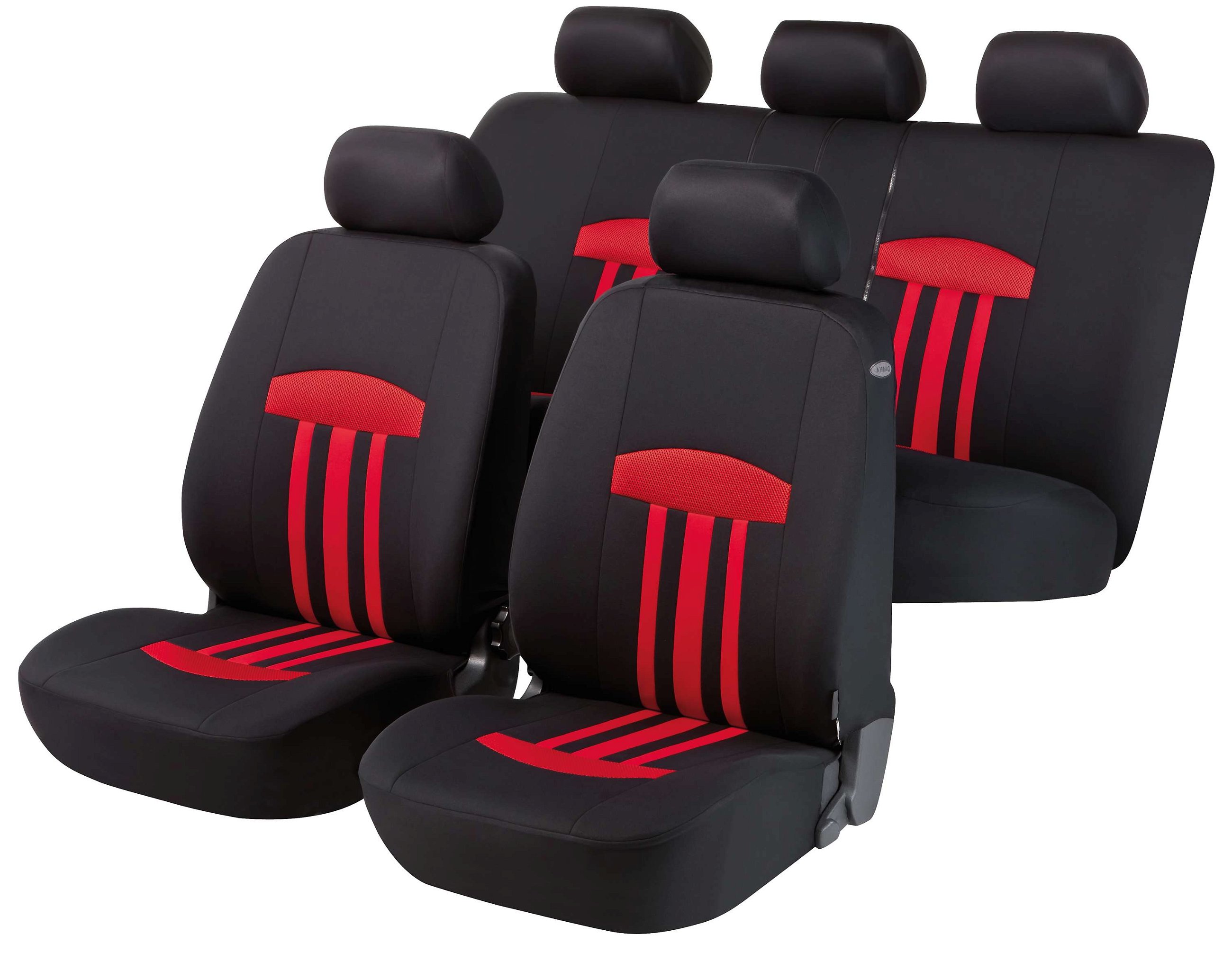 Auto stoelbeschermer Kent met Zipper ZIPP-IT Autostoelhoes, set, 2 stoelbeschermer voor voorstoel, 1 stoelbeschermer voor achterbank rood