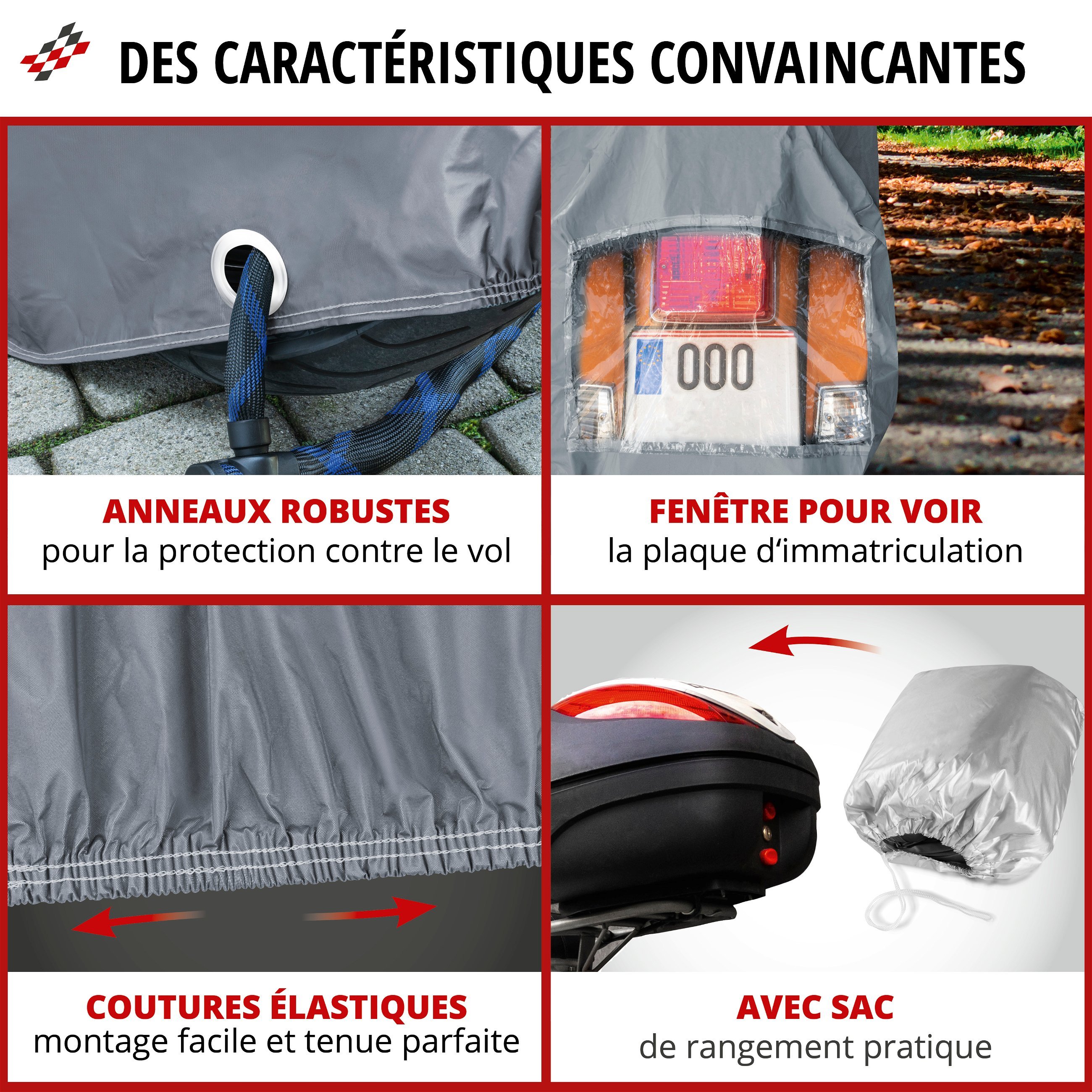 Garage pour motos Taille sport M PVC - 215 x 95 x 120 cm gris