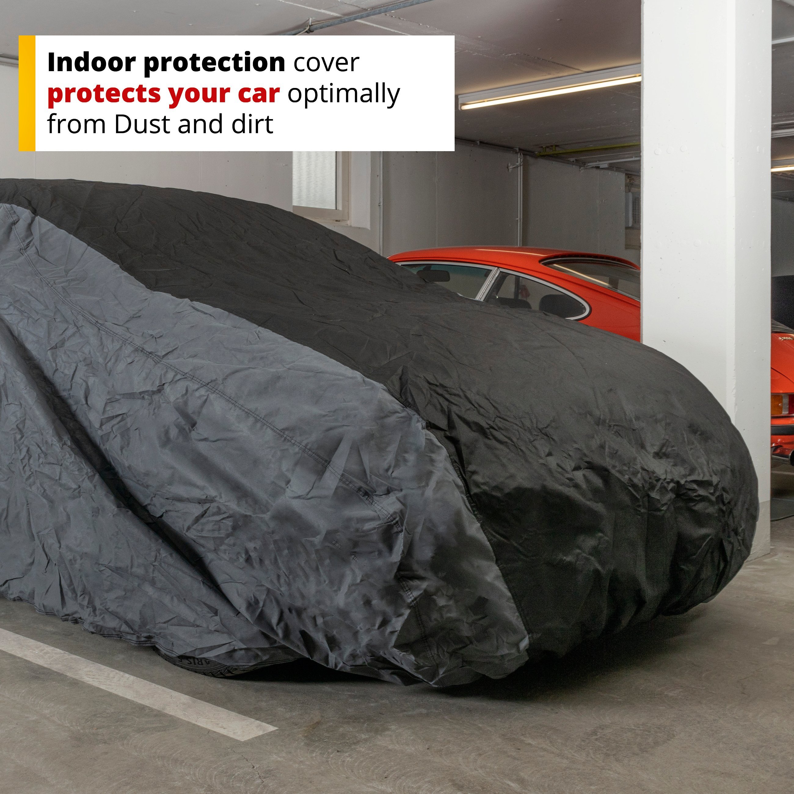 Car tarpaulin Indoor Fleece combi size M grey/black