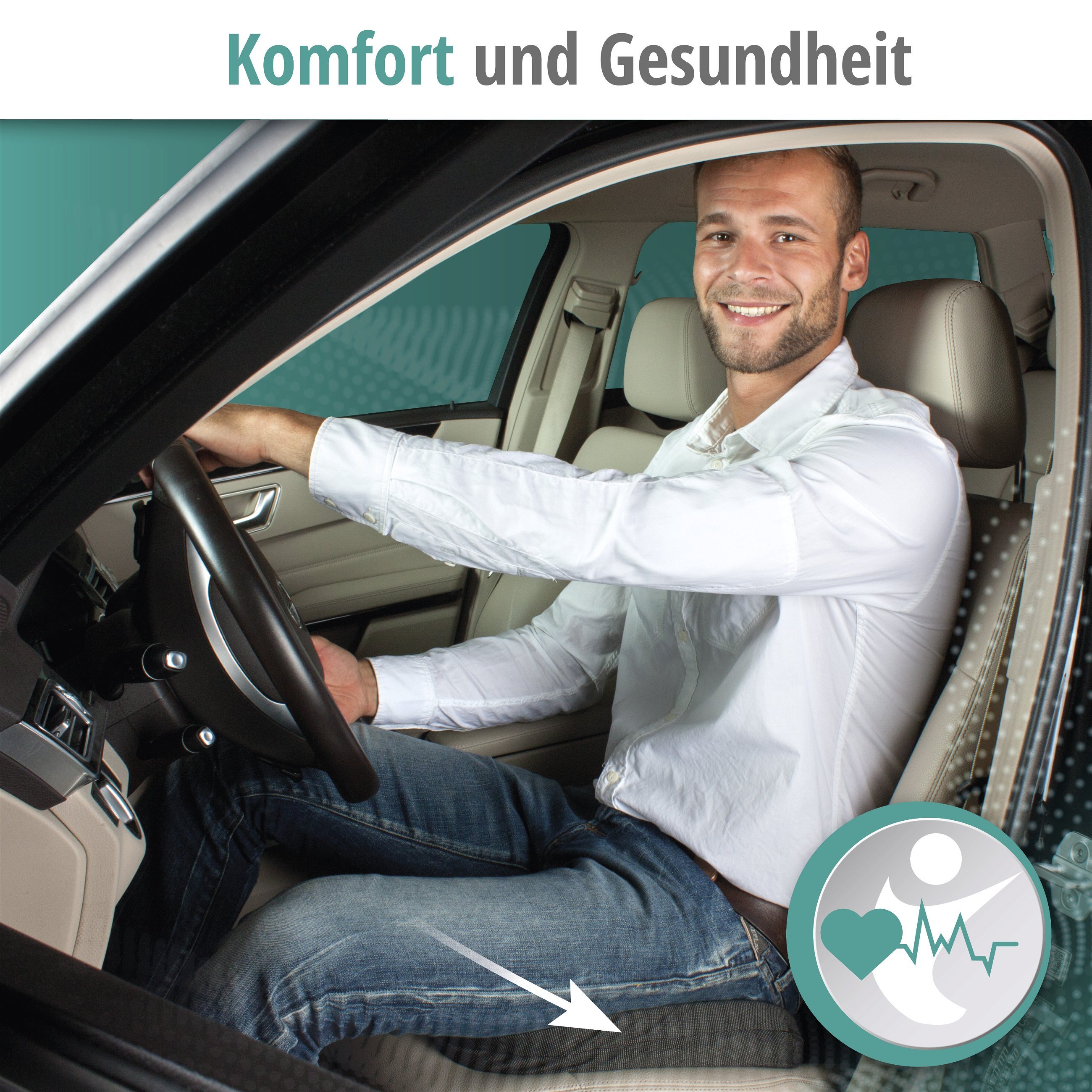Autositzkissen, Fahrersitz-Stützschutz, Lendenwirbel-Komfort-Sitzkissen für  Autos, LKWs, SUV-Fahrzeuge