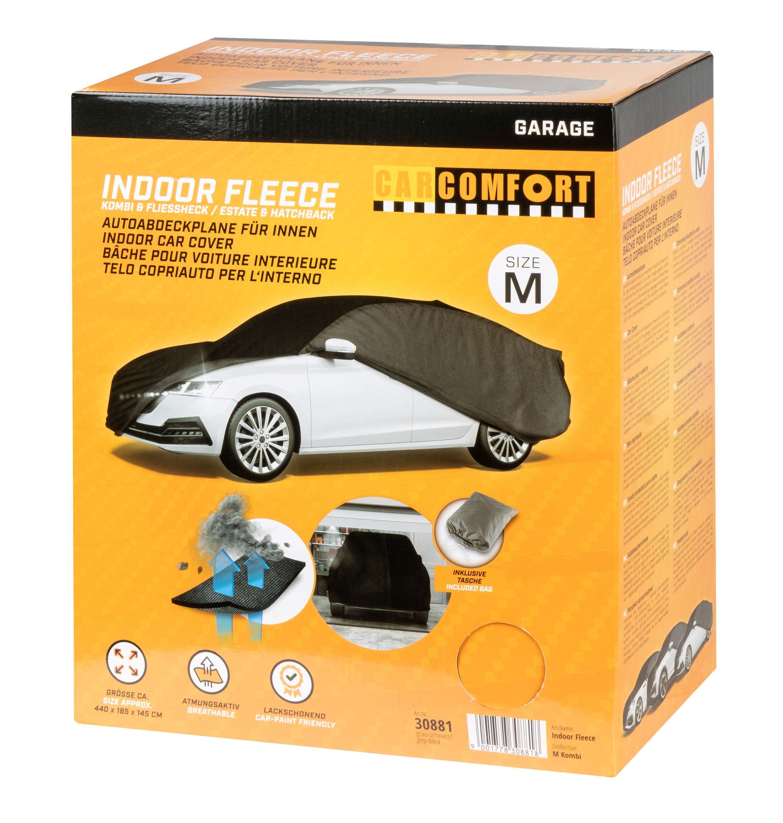 Bâche pour voiture Indoor Eco Combi taille M gris/noir