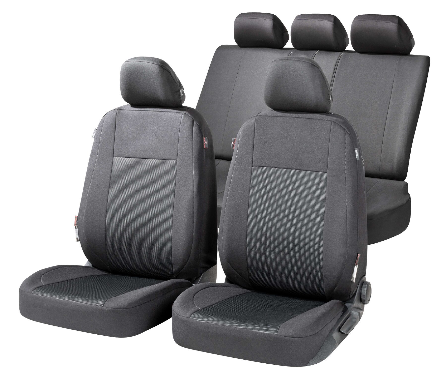 ZIPP IT Premium Car seat covers Ardwell complete set with zip-system black/grey