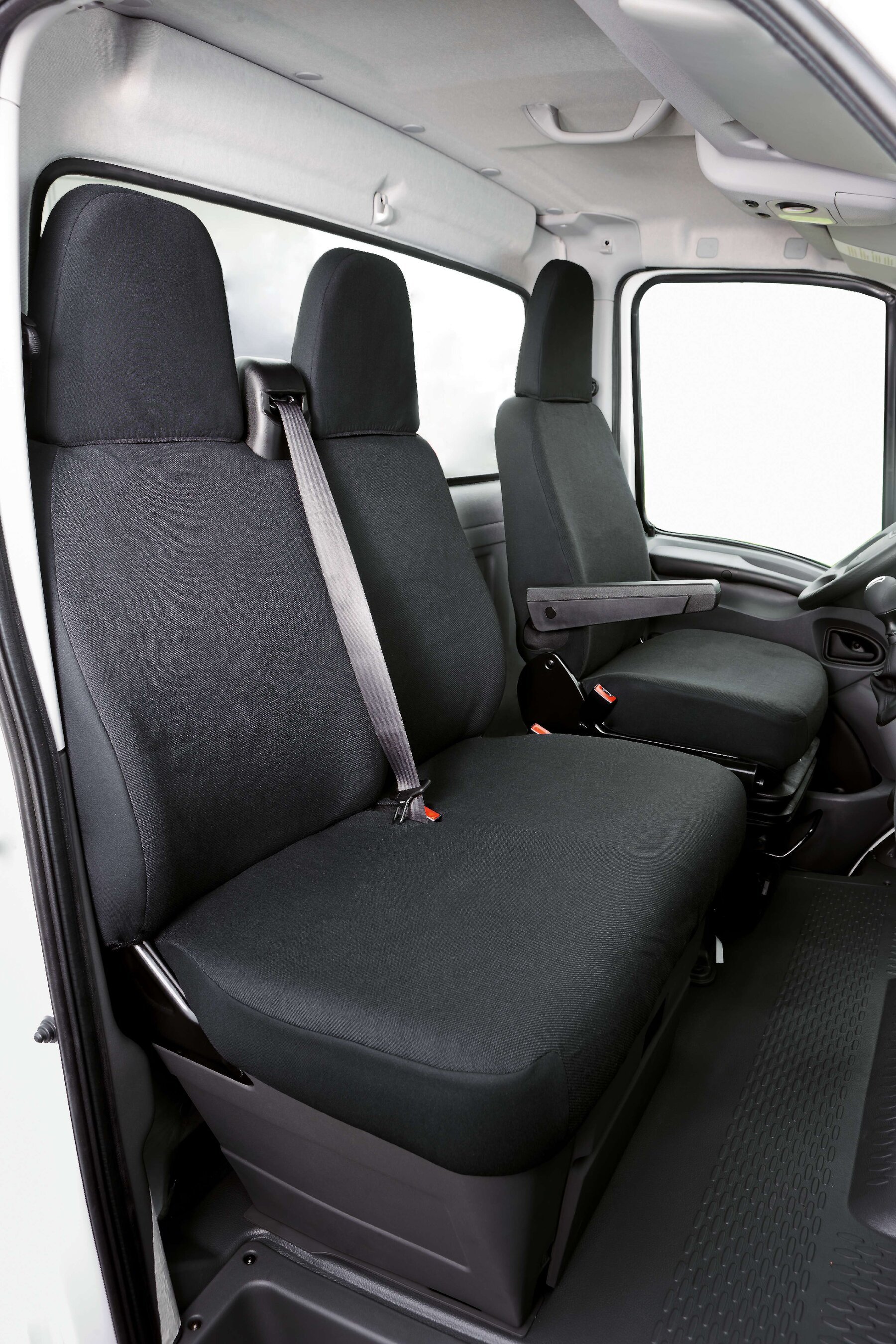 Passform Sitzbezug aus Stoff kompatibel mit Iveco Daily IV, Einzelsitz Armlehne innen & Doppelbank