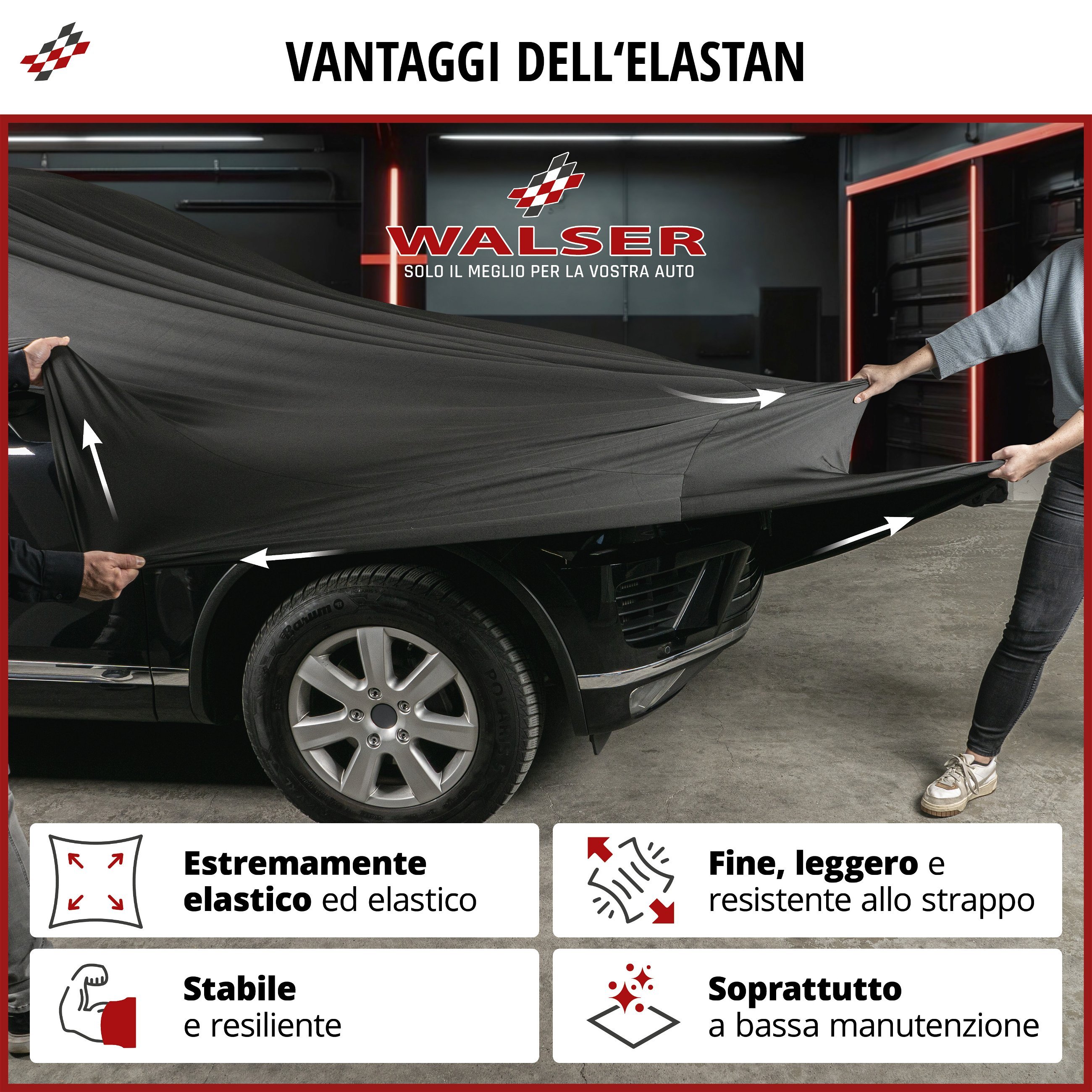 Telone protettivo Indoor Stretch Plus SUV dimensione S nero