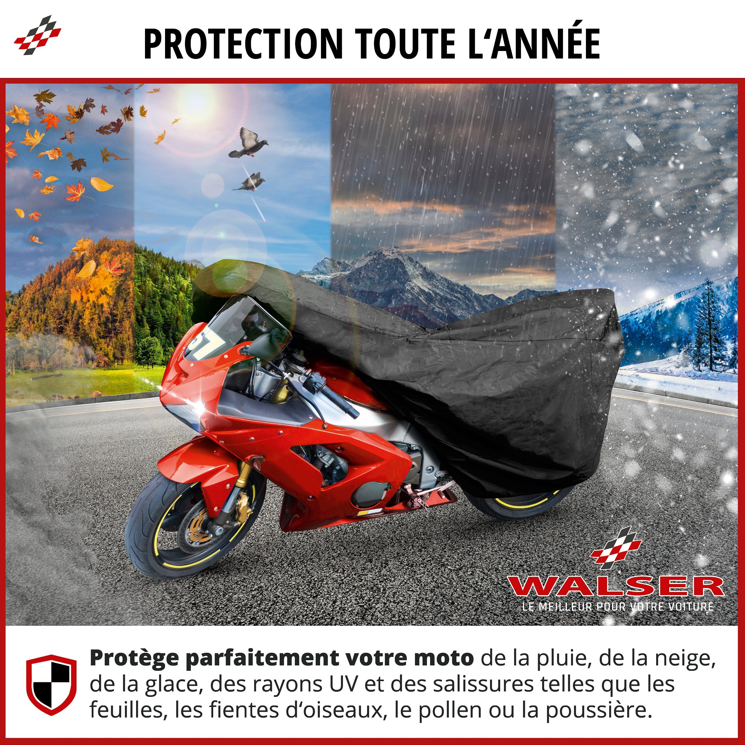 Garage pour motos Taille sport M PVC - 215 x 95 x 120 cm noir