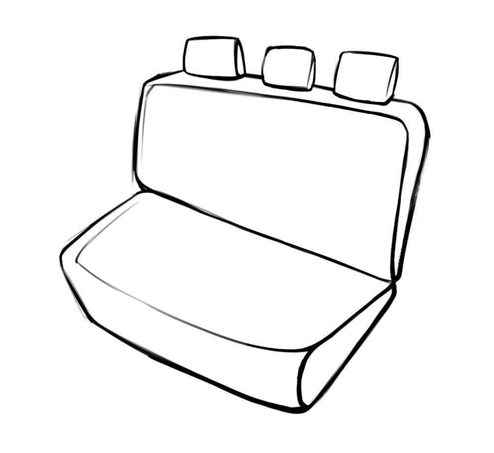 Passform Sitzbezüge für VW T5, passgenauer Kunstleder Sitzbezug Doppelbank  hinten, waschbar, Bj. 04/2003-06/2015