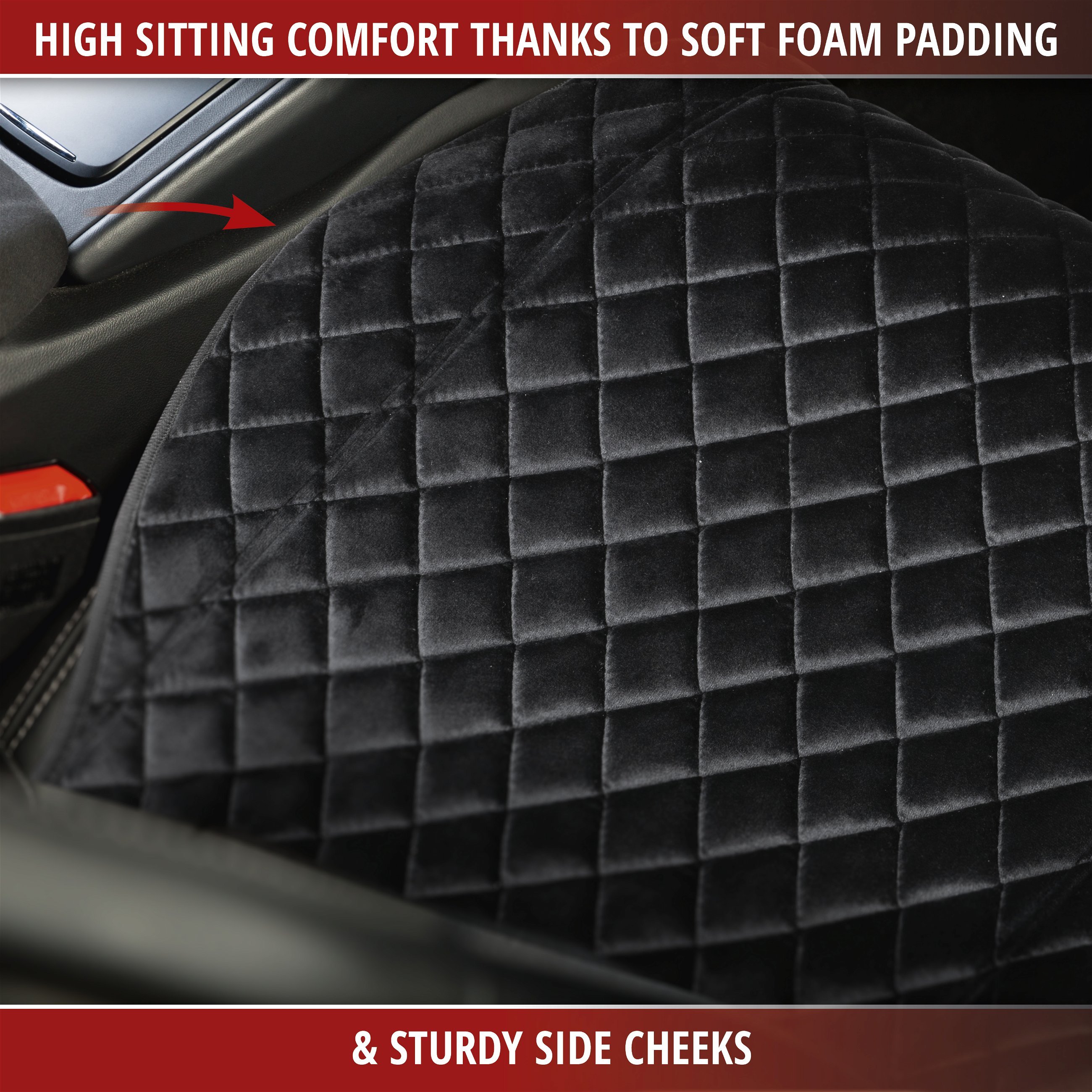 Seat cover Comfortline Luxor with anti-slip coating, 1 front seat with side bolster protection
