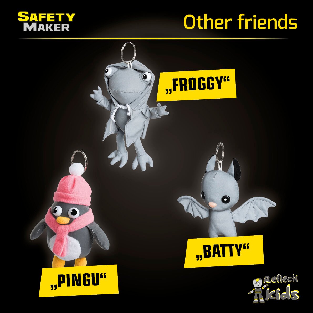 Safety Maker Soft Pendant Froggy silver reflective
