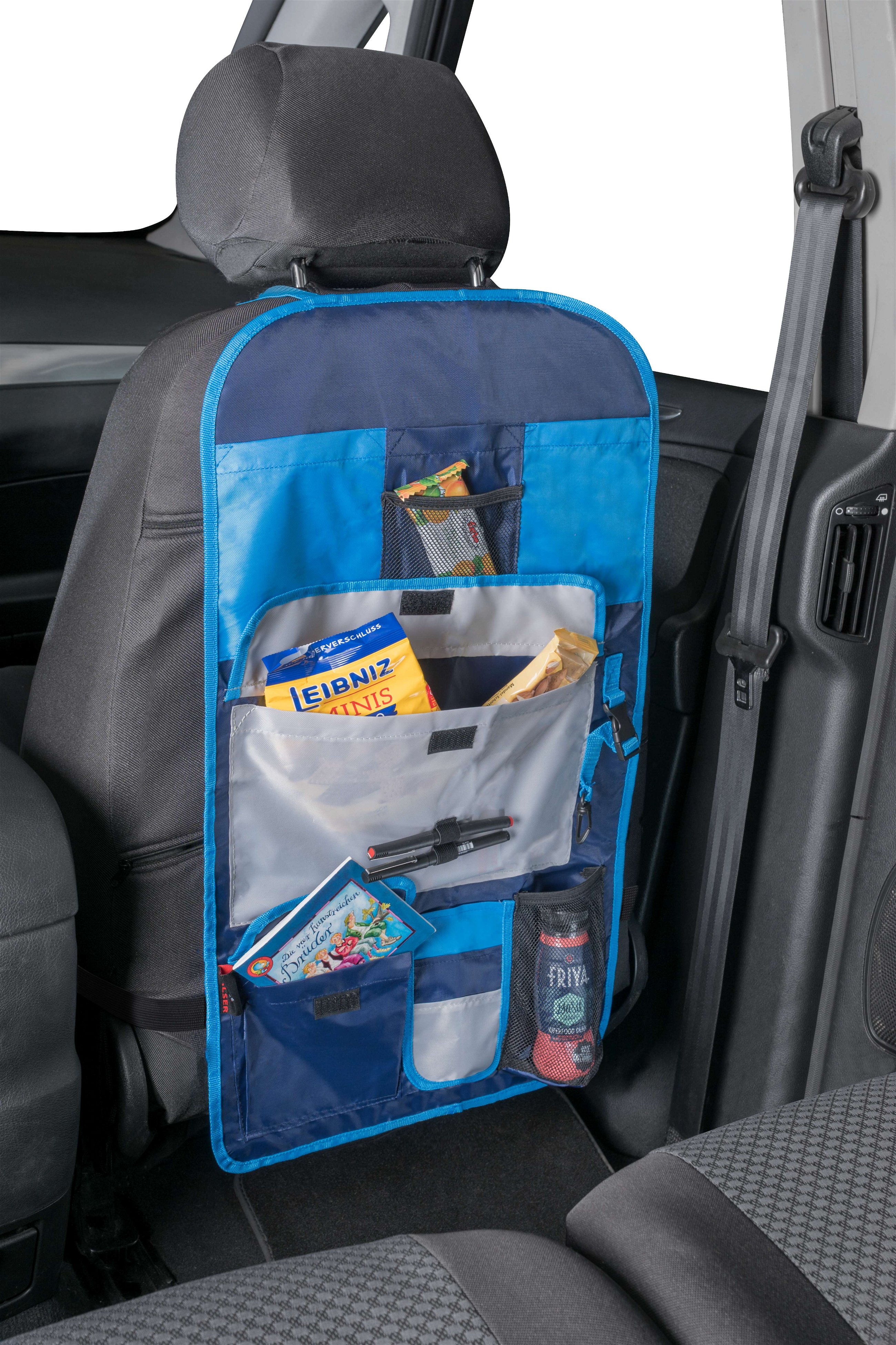 siège auto organisateur enfants sac à dos Timmy blue