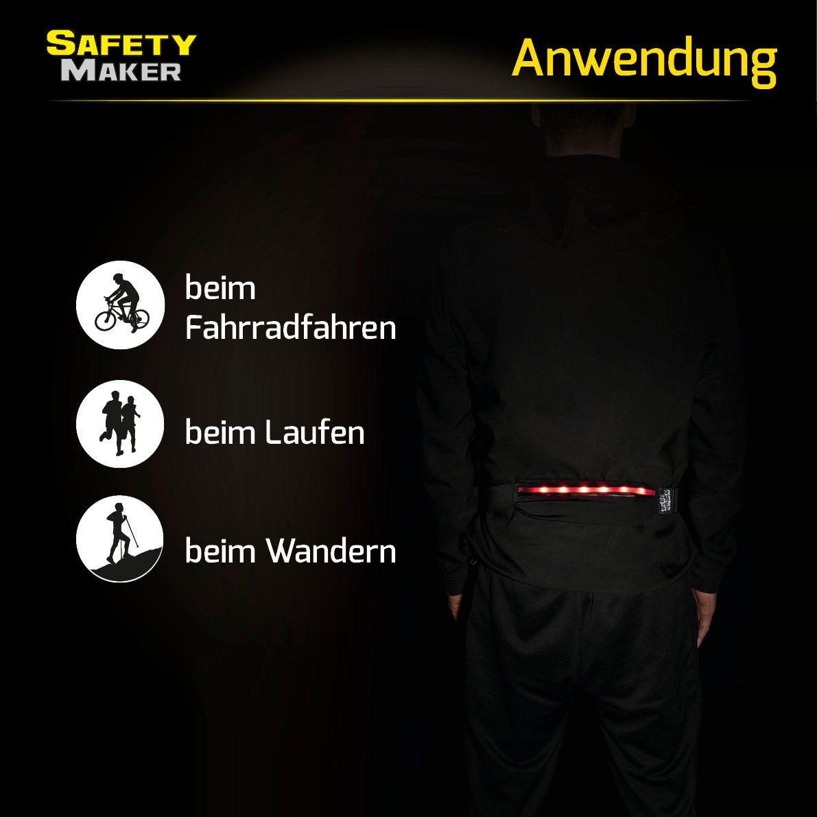 LED Gürteltasche schwarz rot
