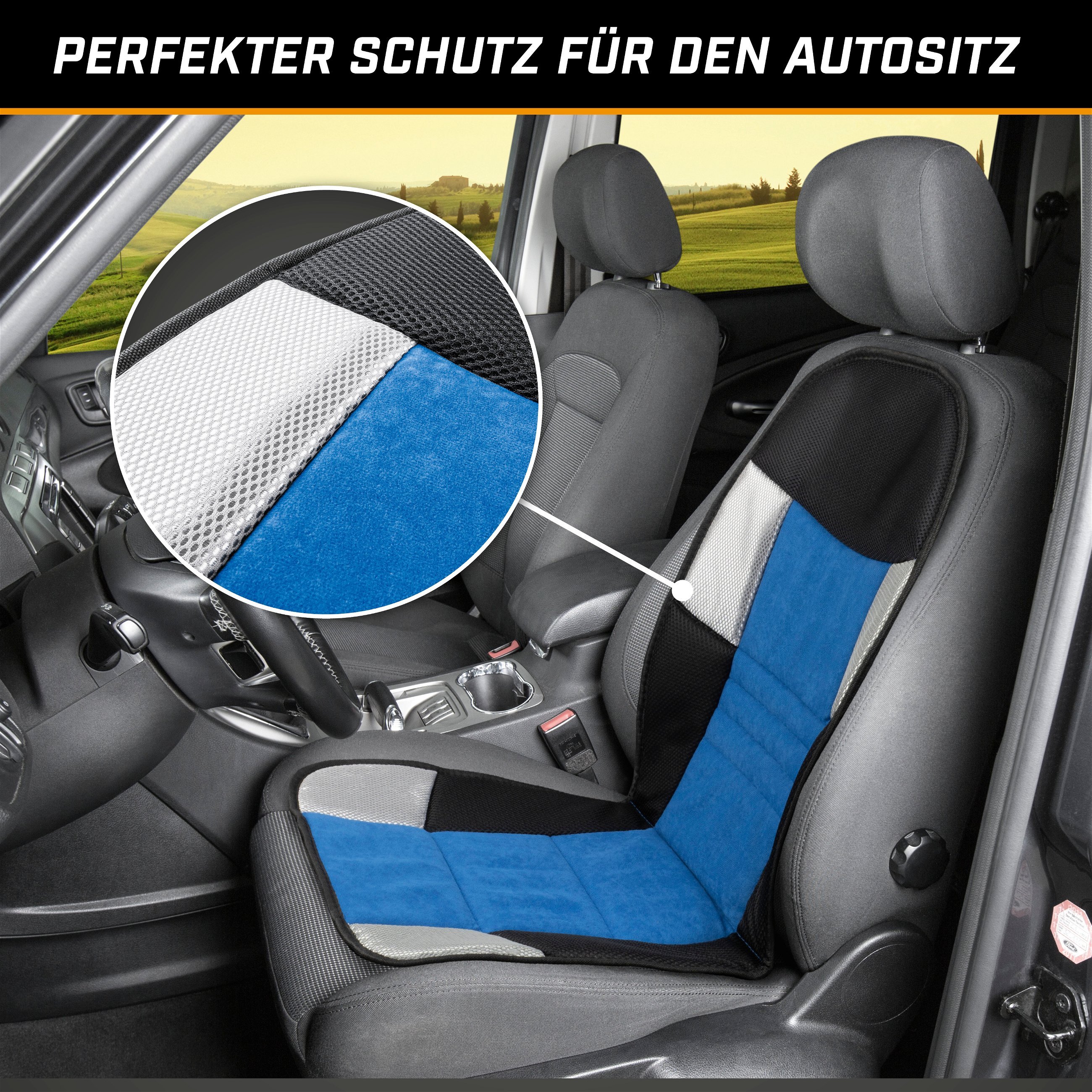 PKW Sitzauflage Hunt, Auto-Sitzaufleger blau