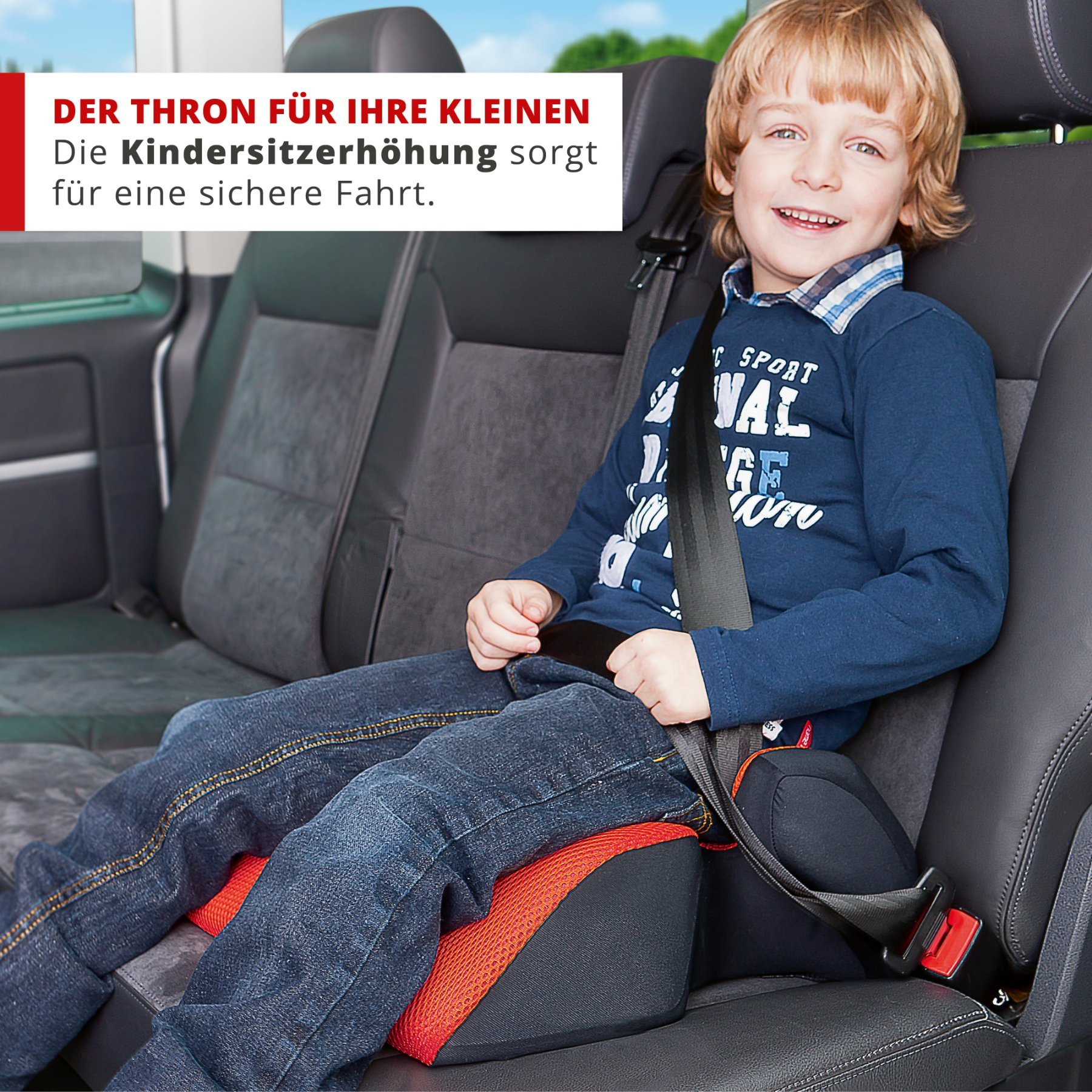 Kindersitzerhöhung Juniors Best, Auto-Kindersitz ECE 44/04 geprüft rot/schwarz
