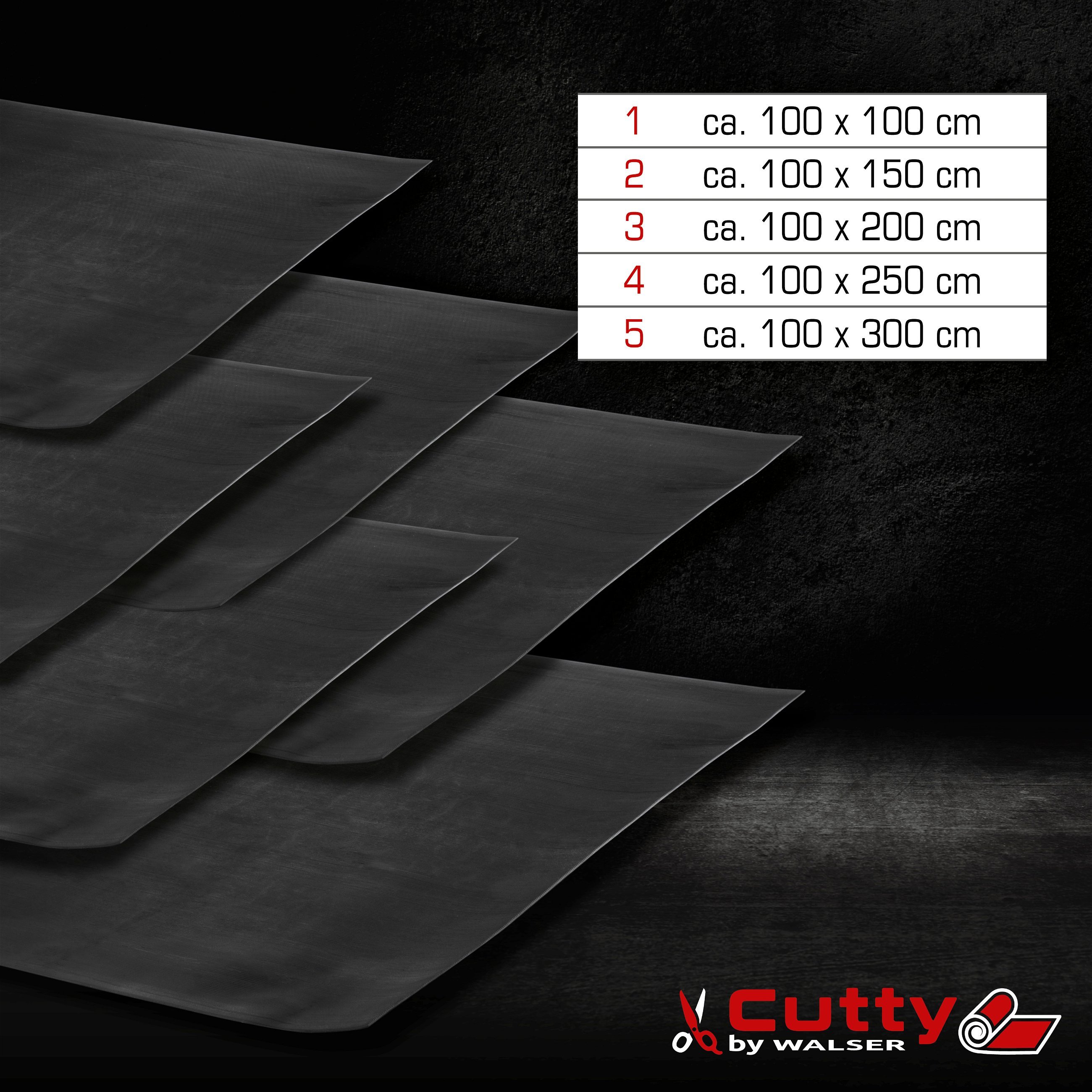 Gummimatte Saturn, zuschneidbare Meterware feinripp 100x250 cm schwarz