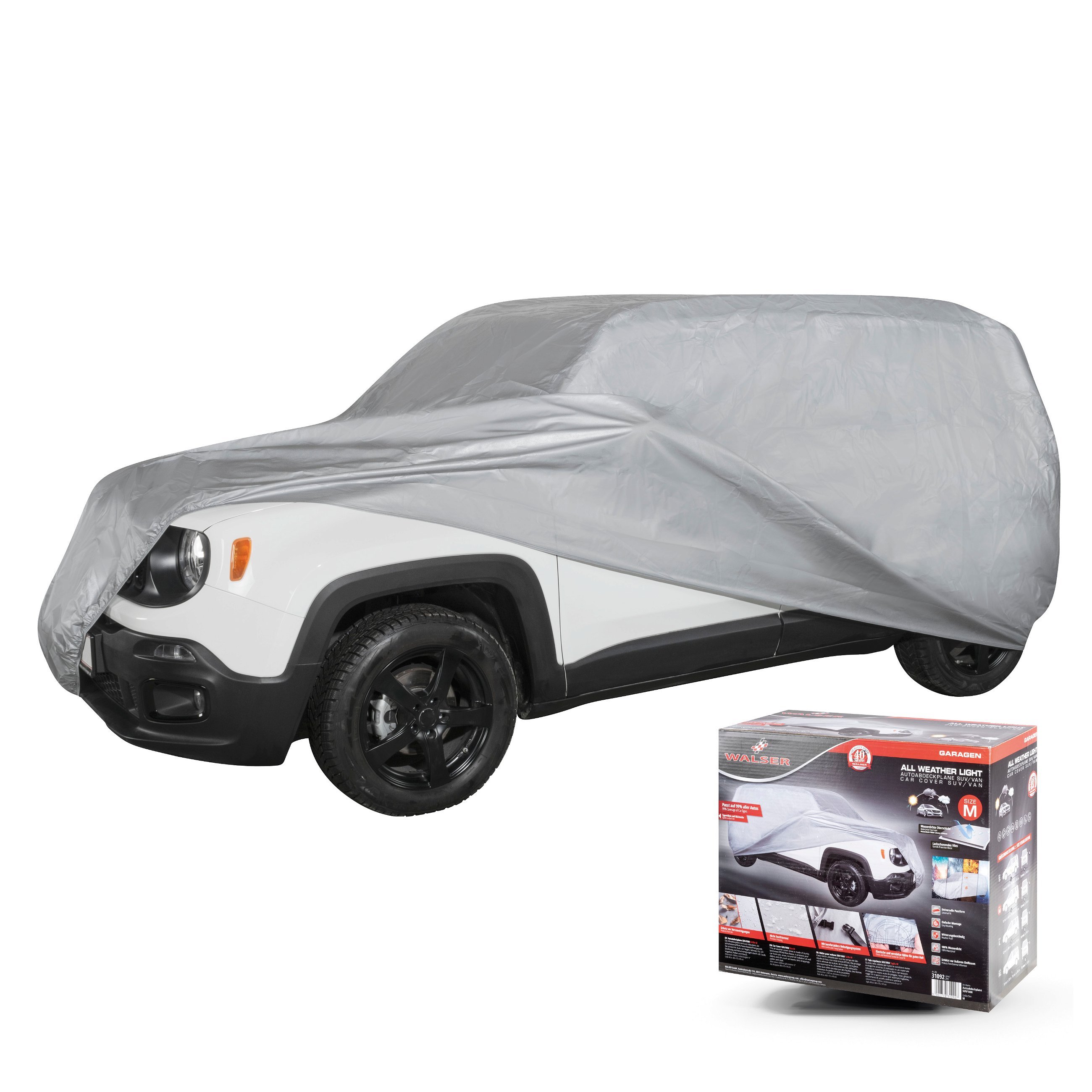 Bâche pour voiture All Weather Light SUV garage complet taille M gris clair