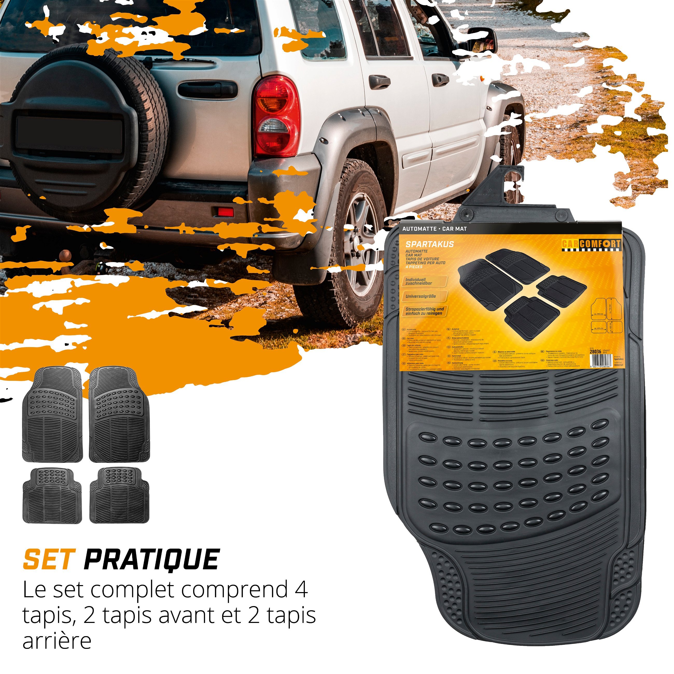 Tapis de caoutchouc Spartakus noir