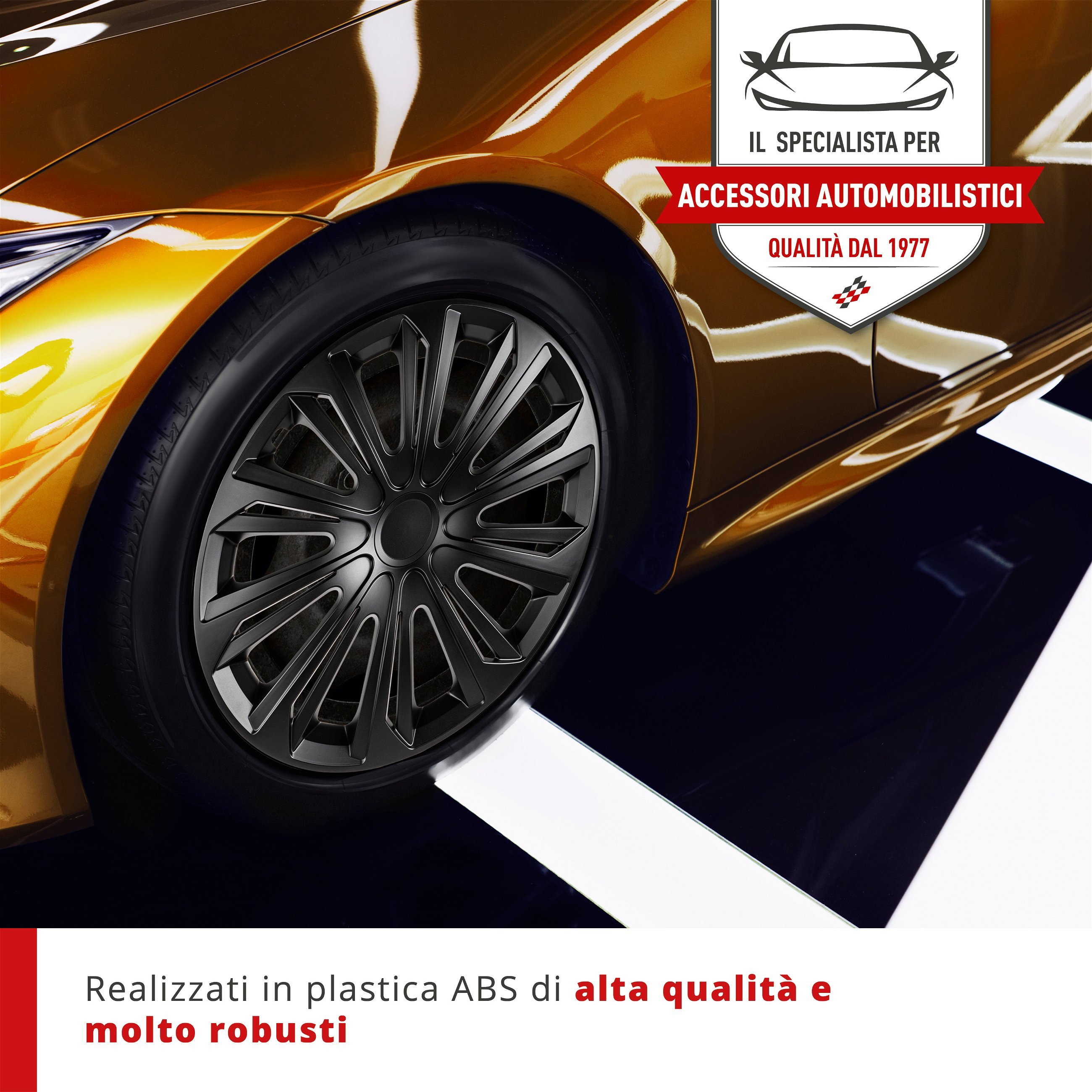 Copricerchi Racer 15", 4 pezzo nero